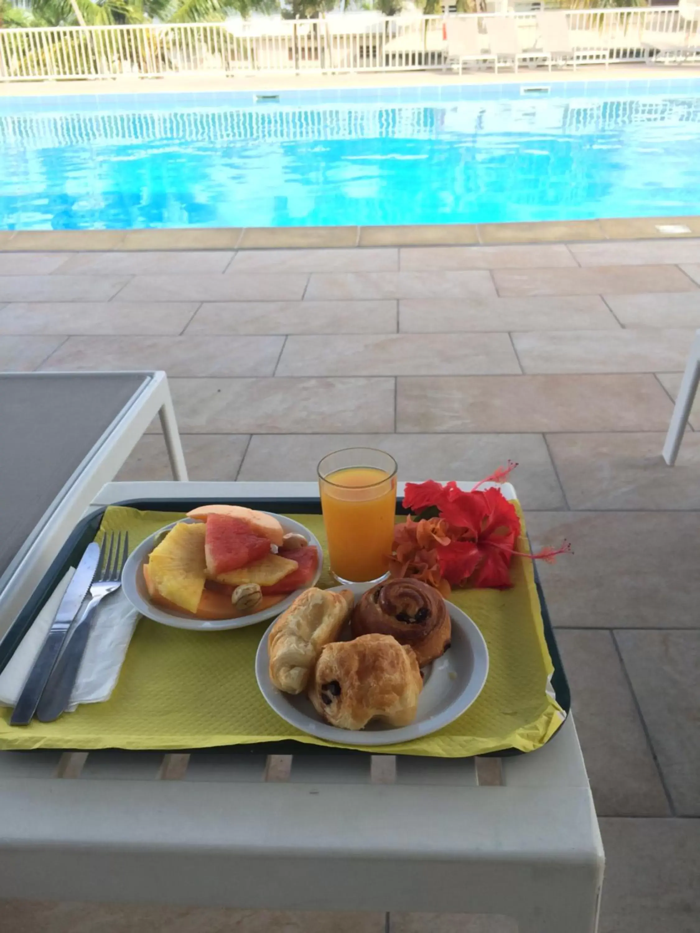 Buffet breakfast, Swimming Pool in Hotel Village Soleil