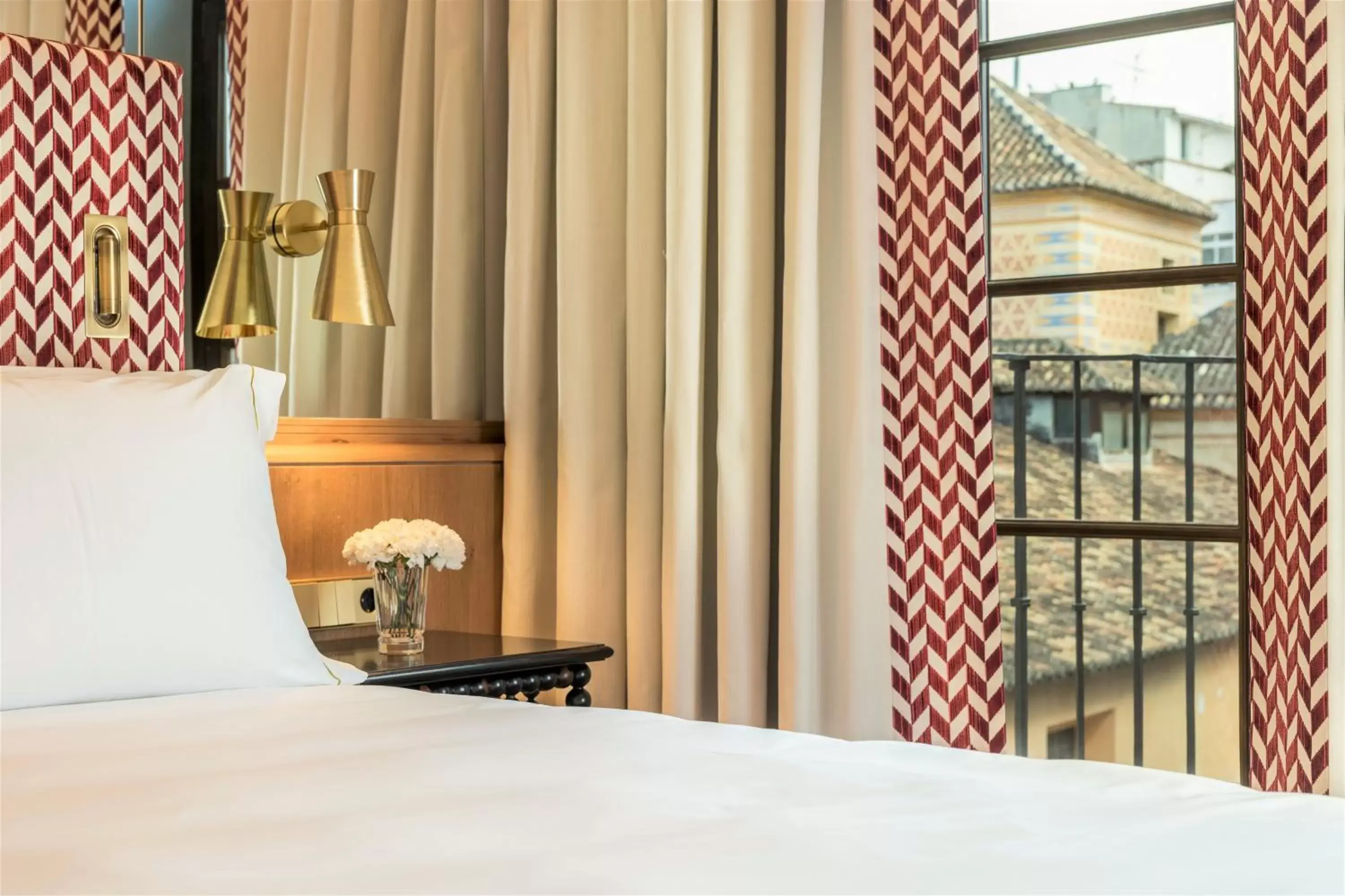 Bed in Palacio Solecio, a Small Luxury Hotel of the World
