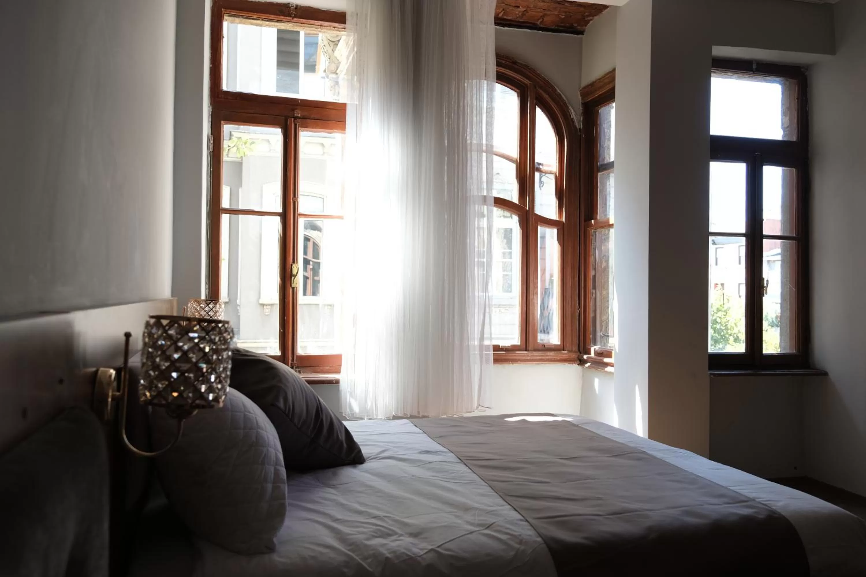 Bed in Adamantides Hotel