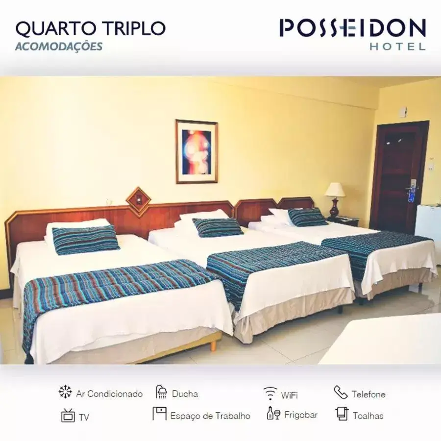 Bed in Posseidon Hotel