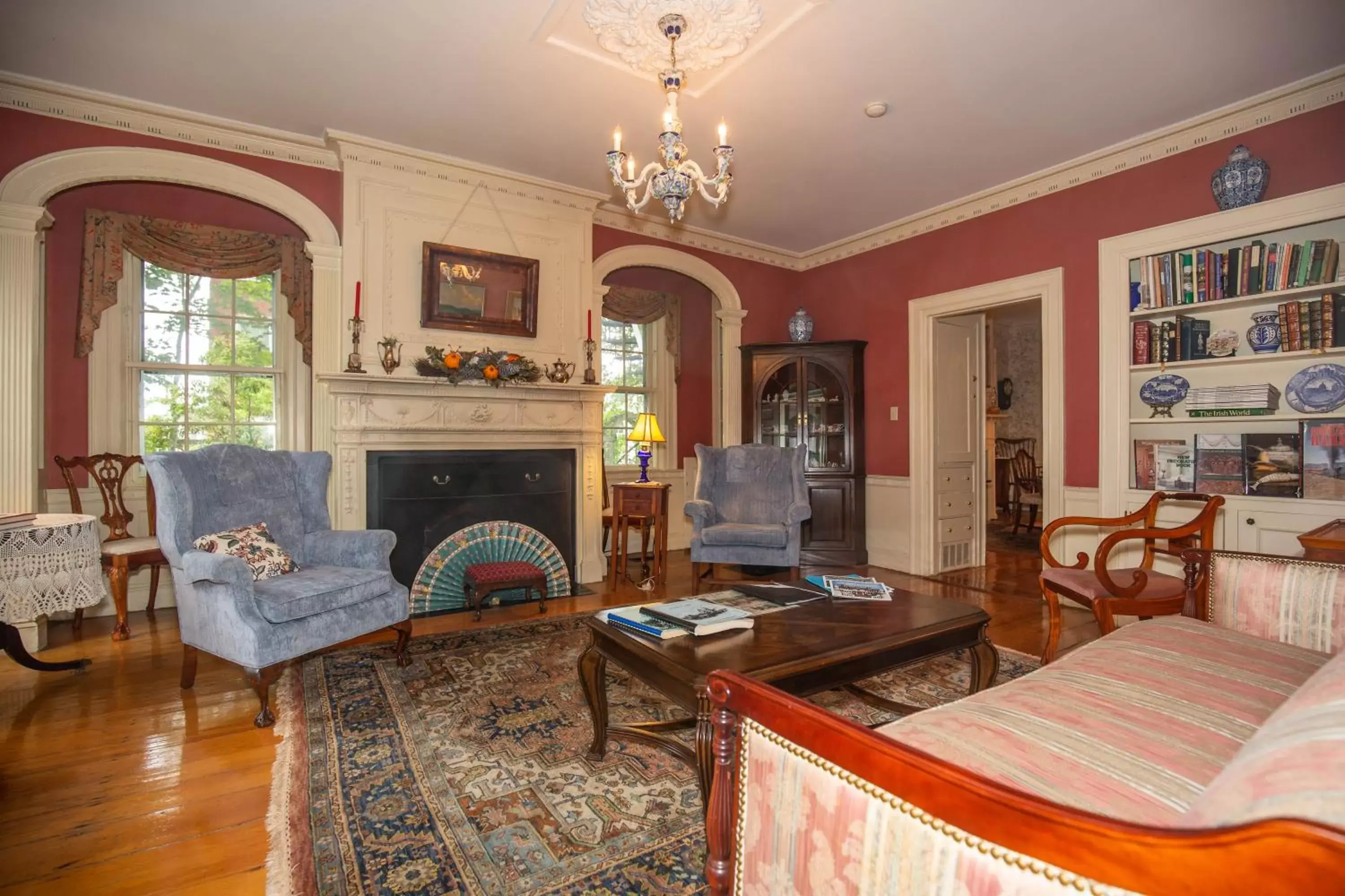 Seating area in Clark Currier Inn