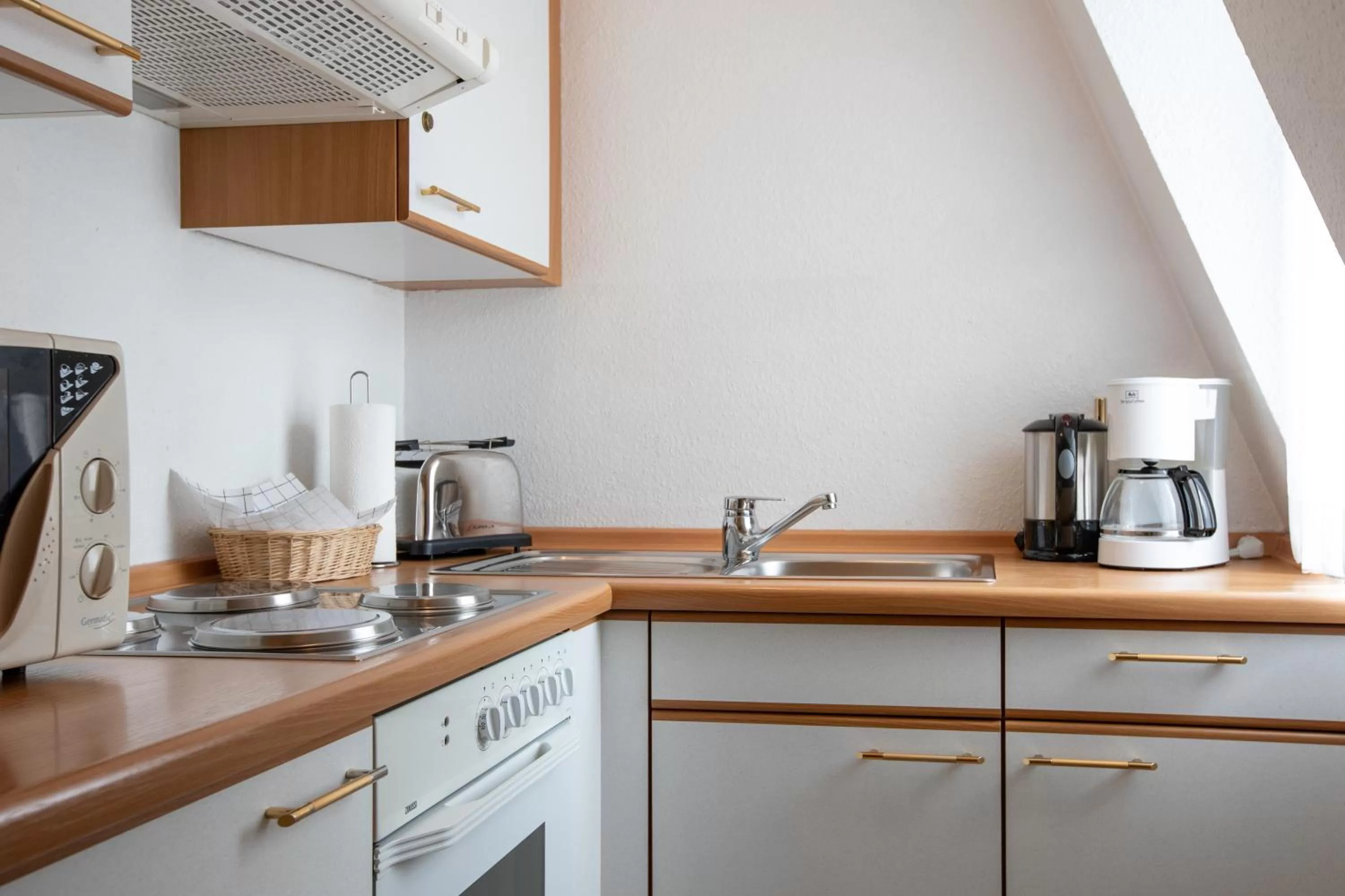 Kitchen or kitchenette in Aparthotel Hohenzollern