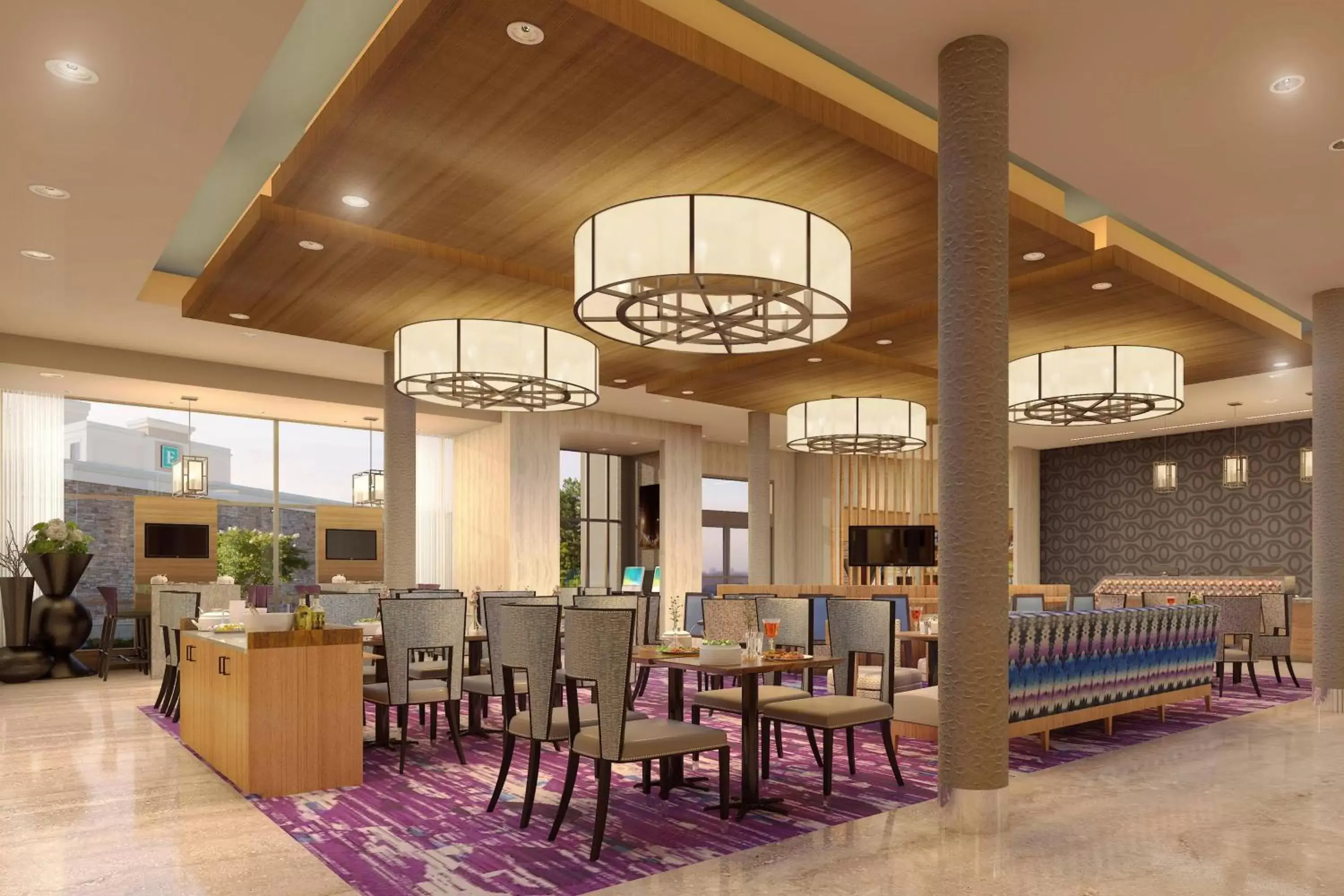 Lobby or reception, Restaurant/Places to Eat in SpringHill Suites by Marriott Fayetteville Fort Bragg