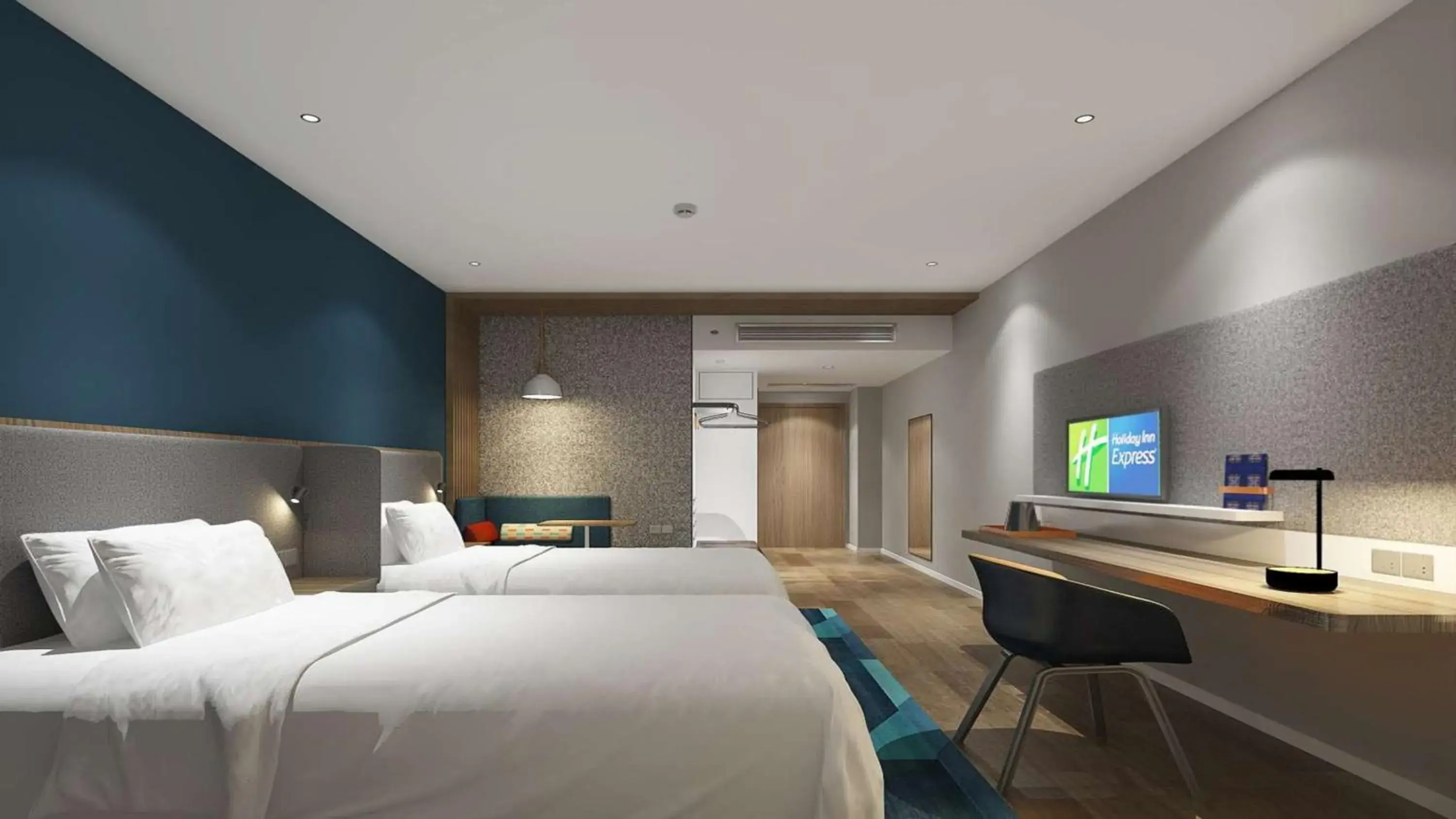 Photo of the whole room, Bed in HOLIDAY INN EXPRESS SHANGHAI HONGQIAO NORTH