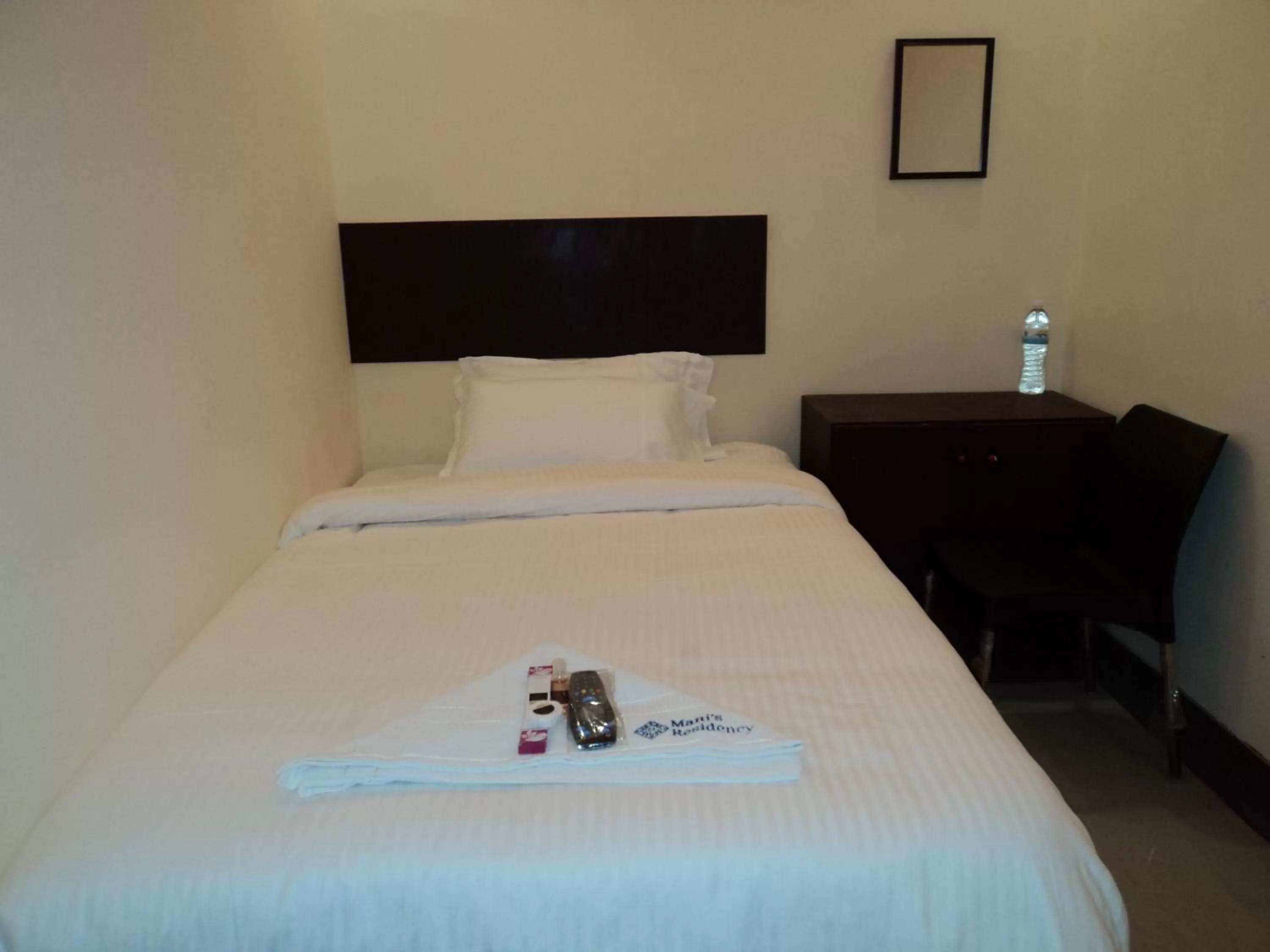 Bed in Mani's residency