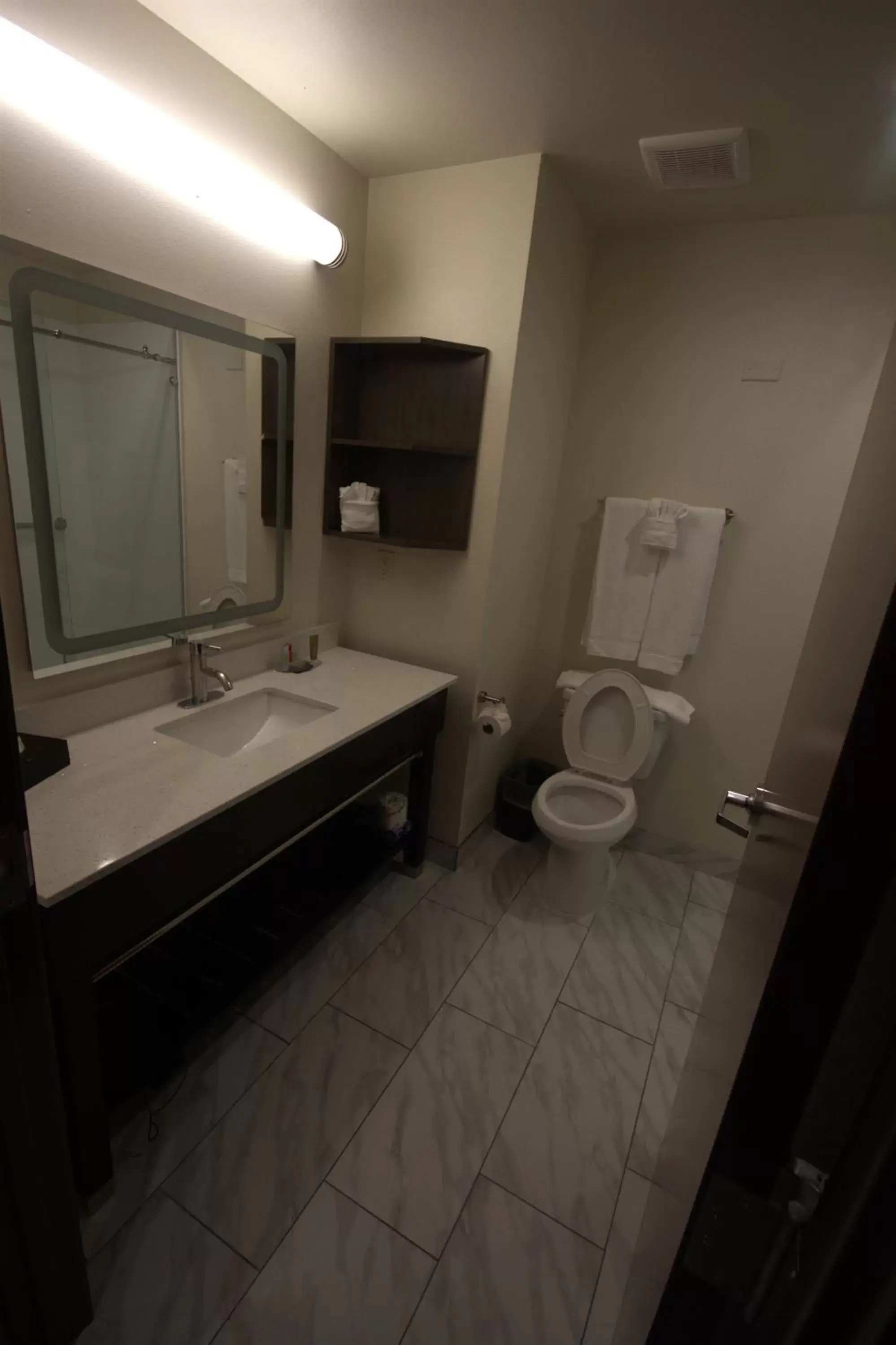 Toilet, Bathroom in Atrium Hotel and Suites DFW Airport