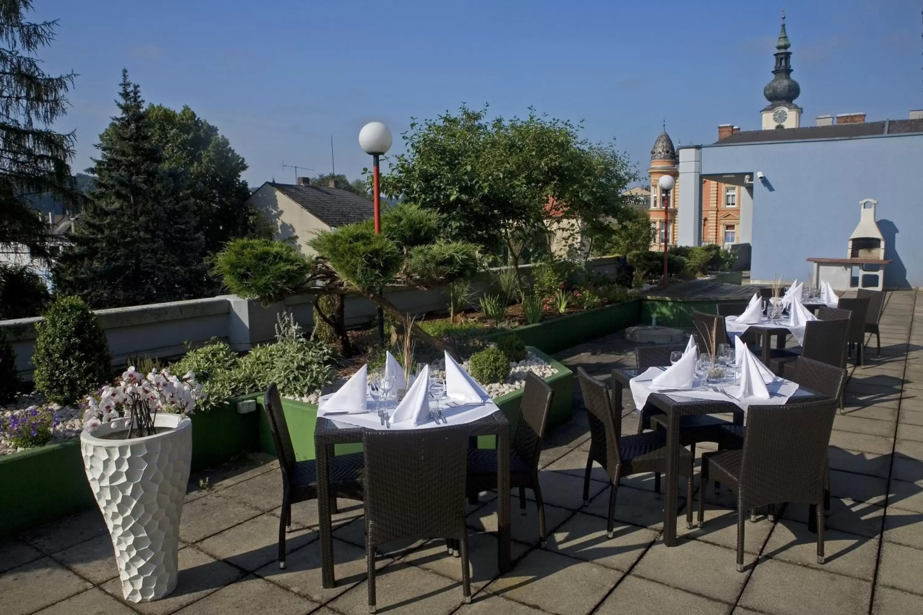 Balcony/Terrace, Restaurant/Places to Eat in Best Western Plaza Hotel Wels