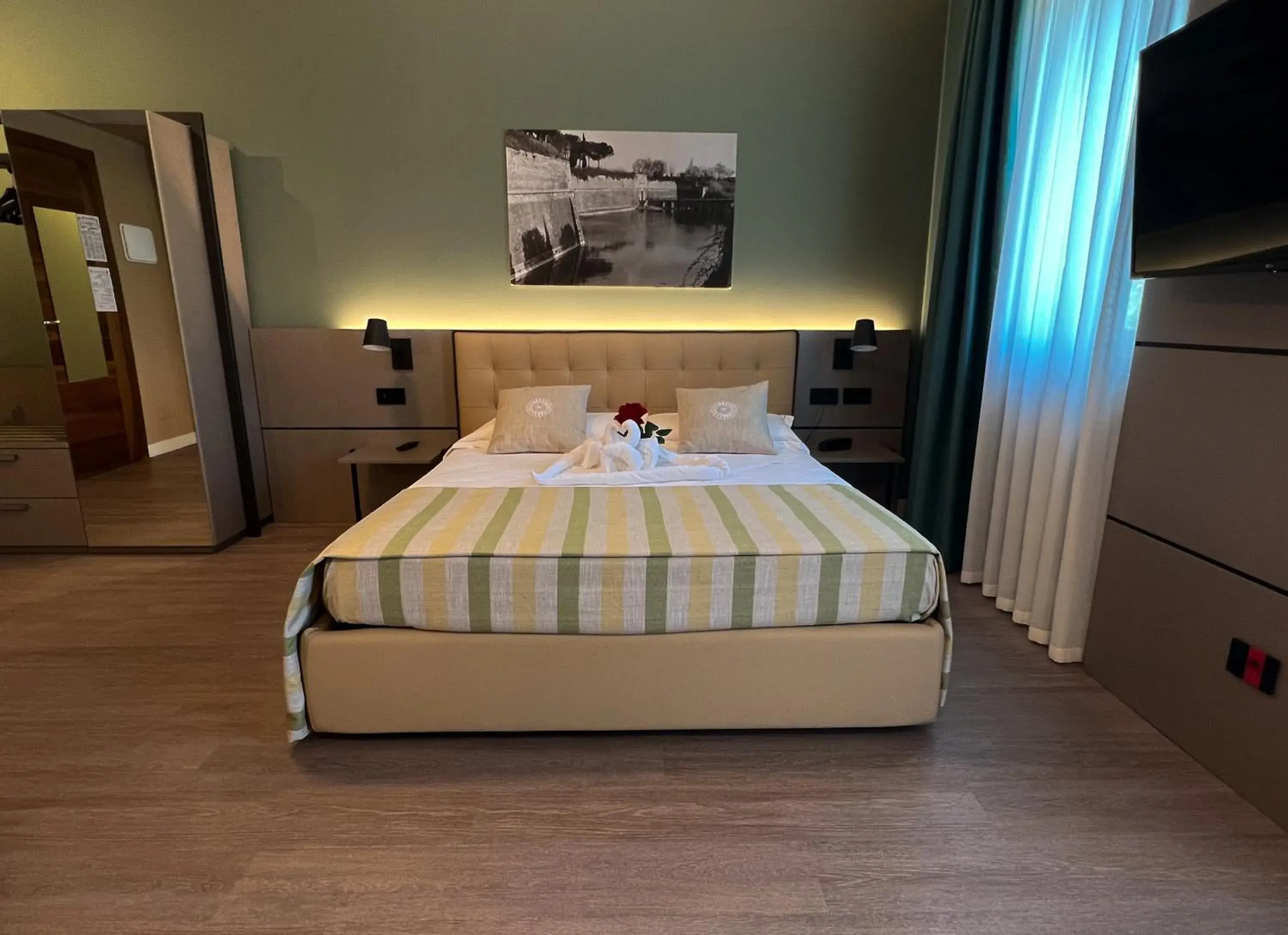 Bed in Hotel Puccini