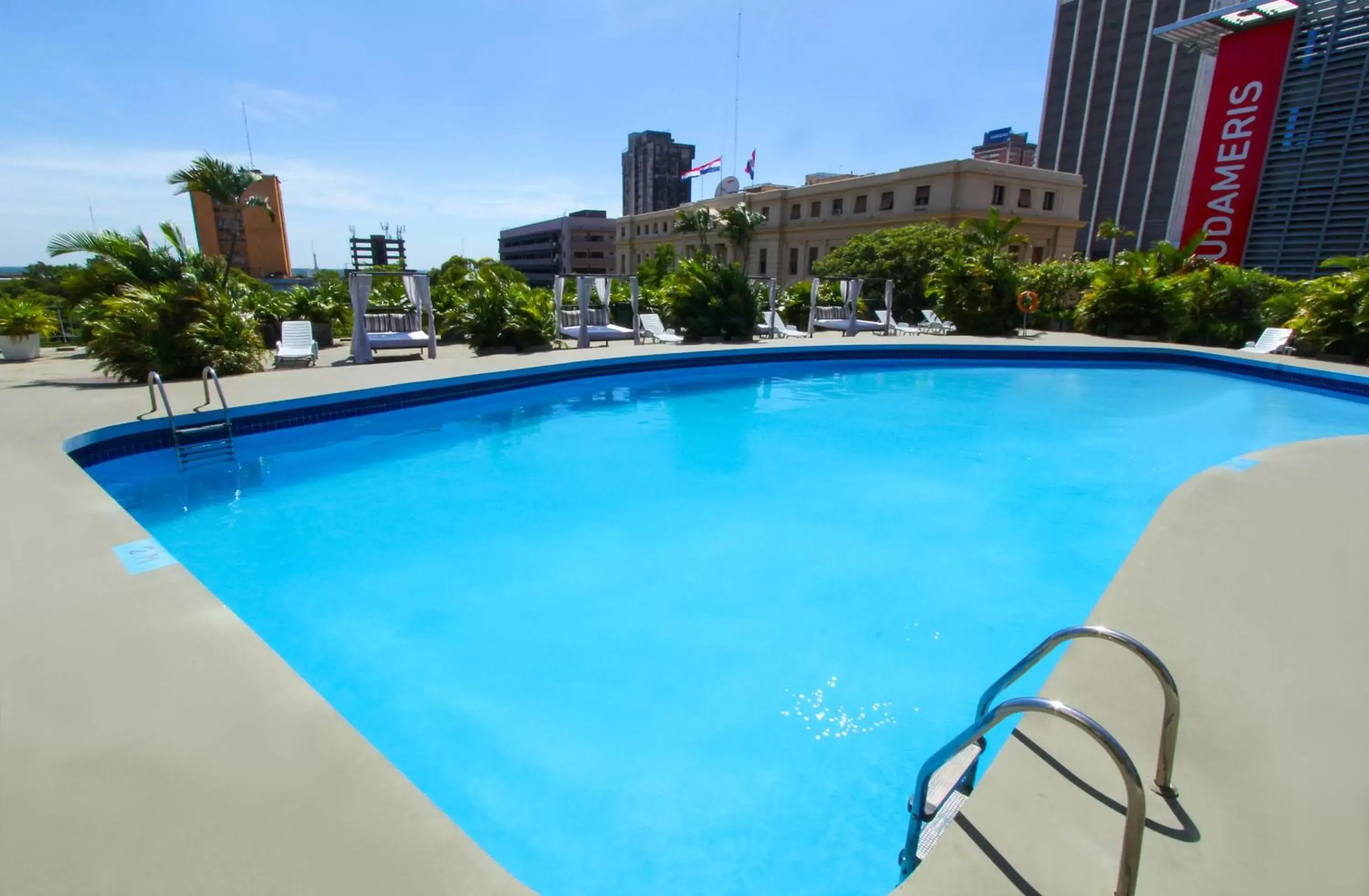 Balcony/Terrace, Swimming Pool in Hotel Guarani Asuncion