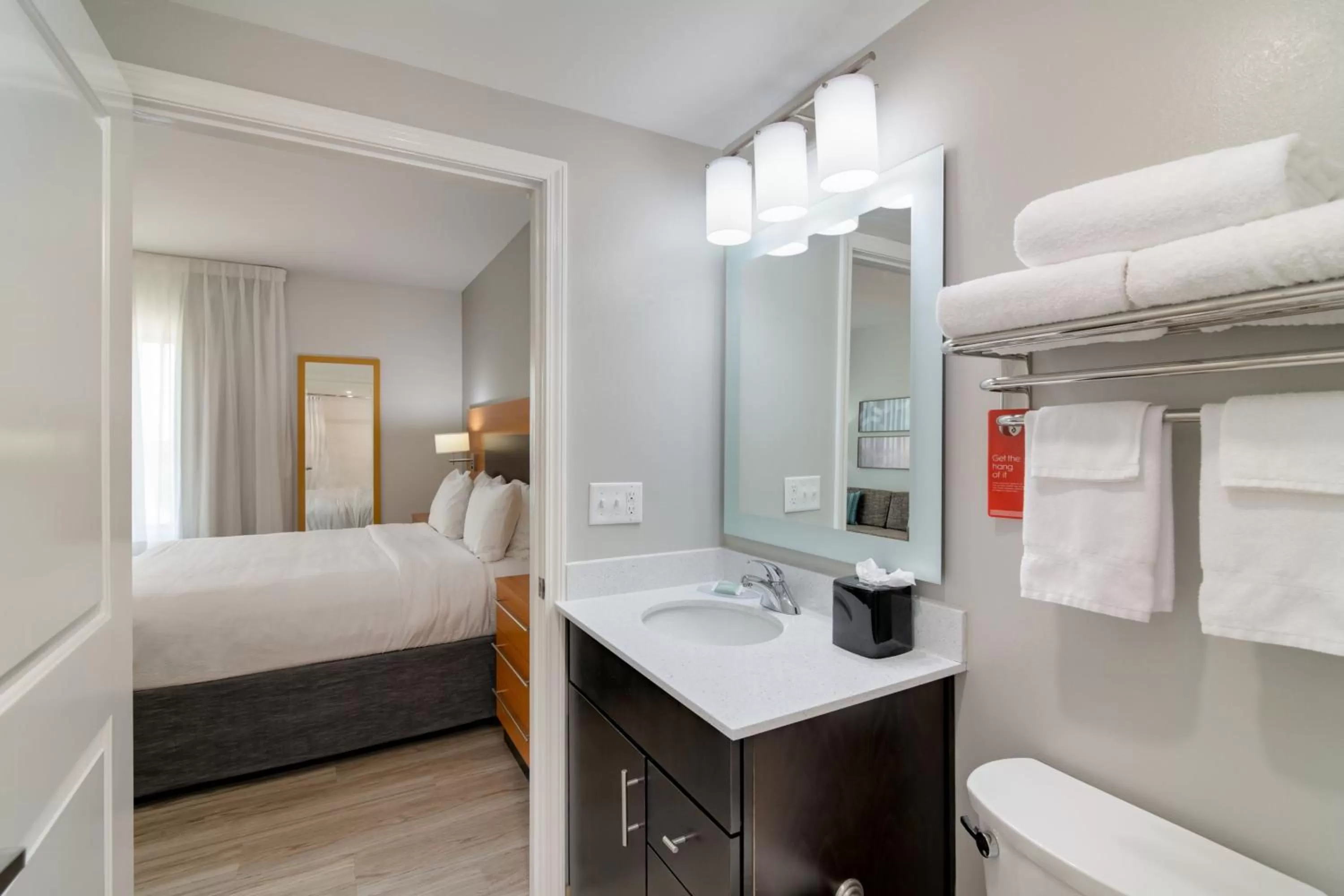 Bathroom, Bed in TownePlace Suites by Marriott Dallas McKinney