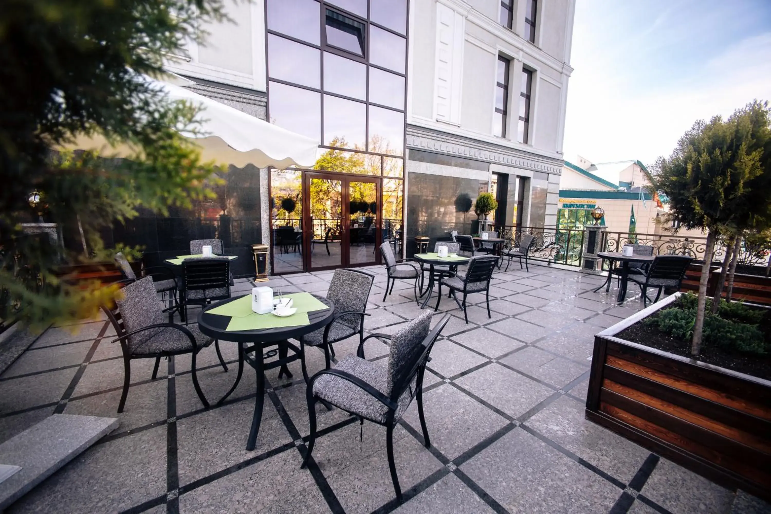 Balcony/Terrace, Restaurant/Places to Eat in Plaza Hotel Bishkek