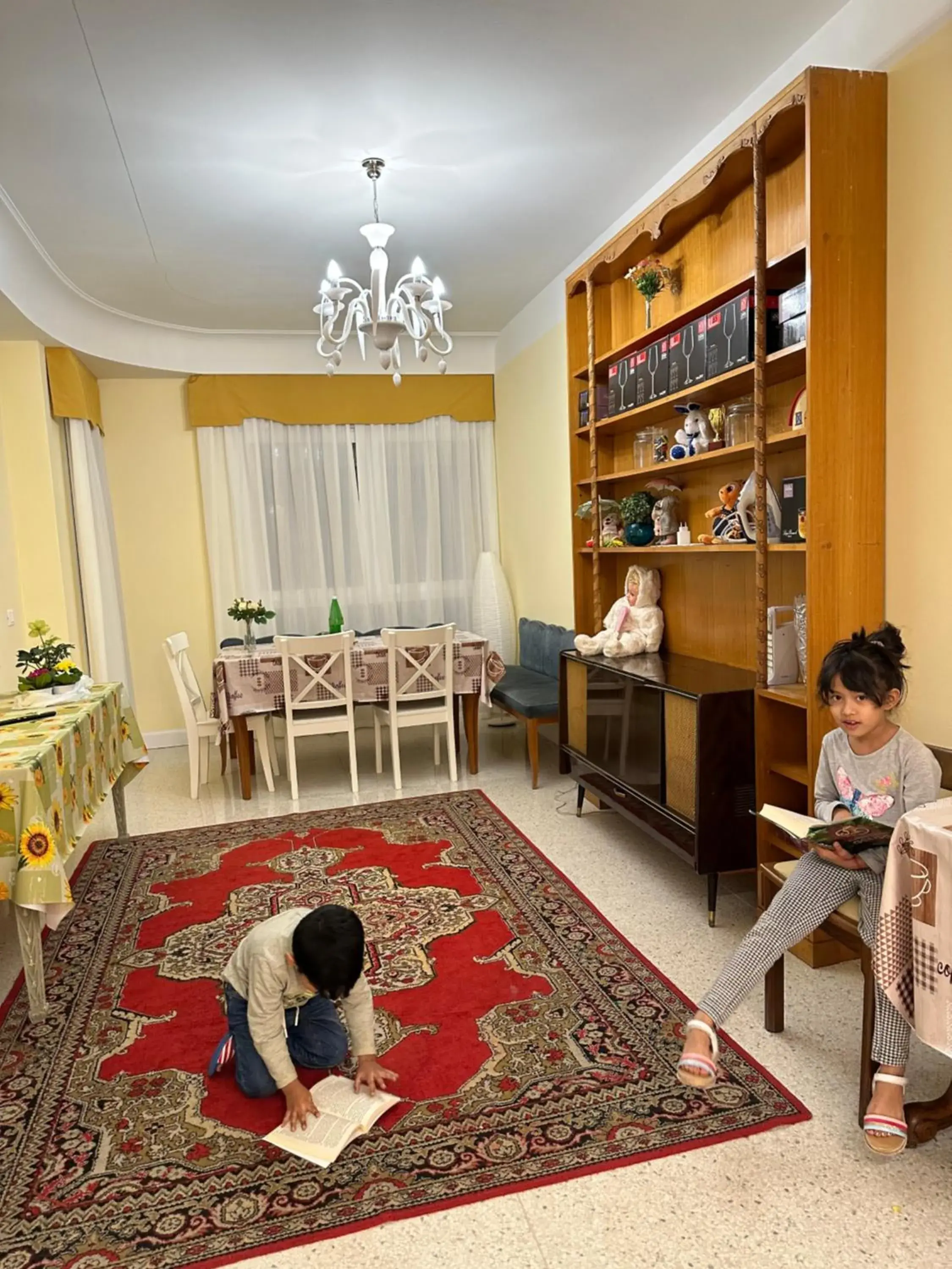 Property building, Children in Guest House Train Station