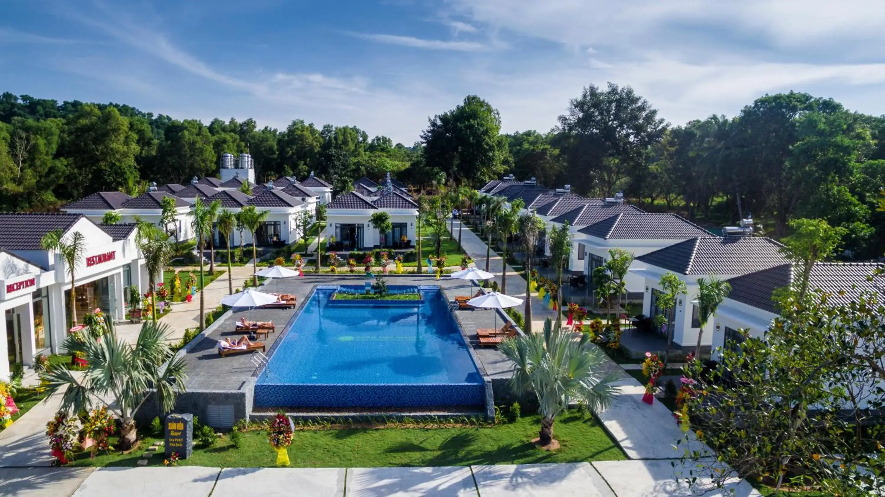 Bird's eye view, Pool View in Xuan Hien Resort