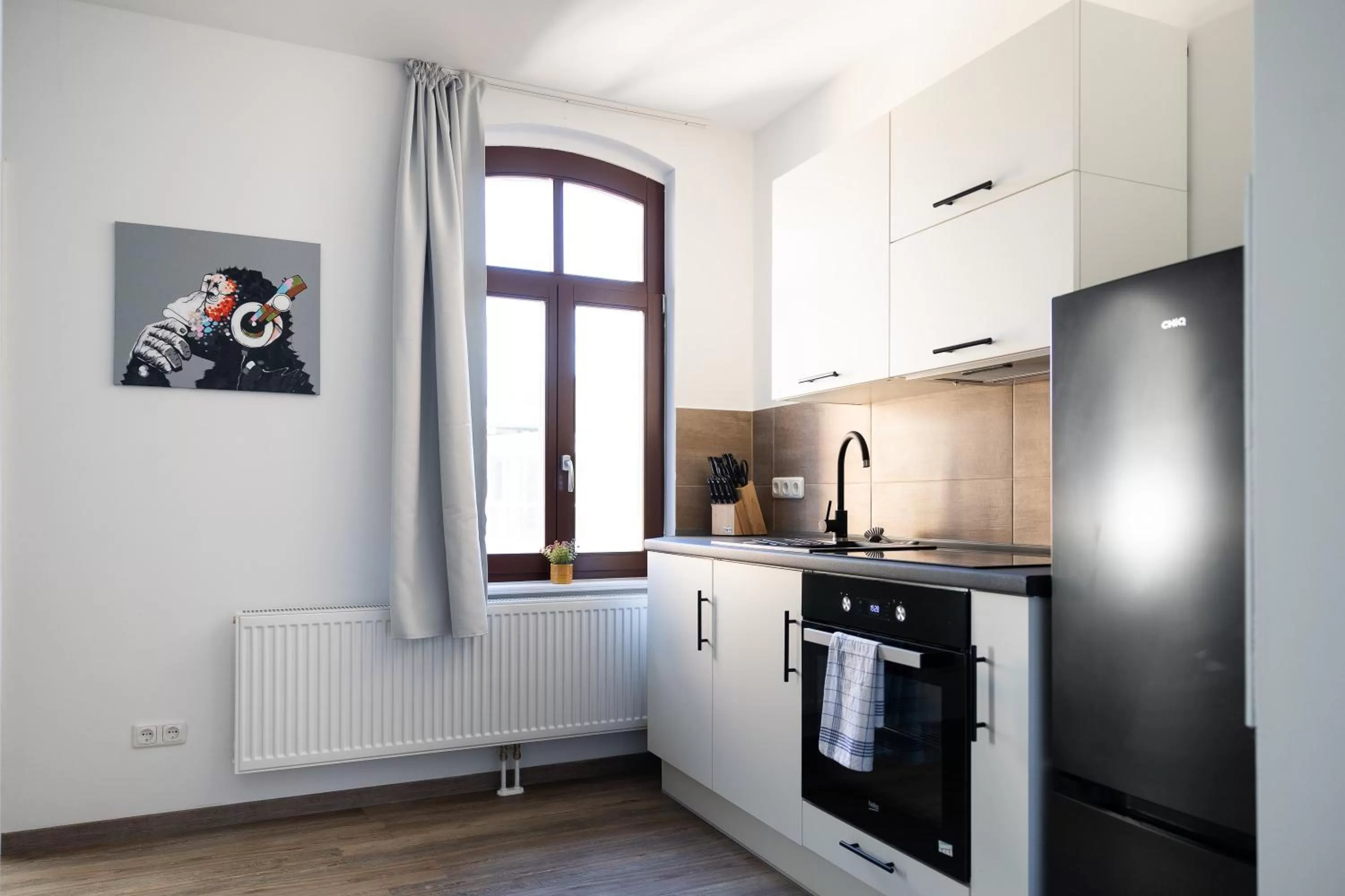 Kitchen or kitchenette in Apartments am Neuen Theater - Altstadt - Zentral - Küche - Wifi - Powered by Ko-Living