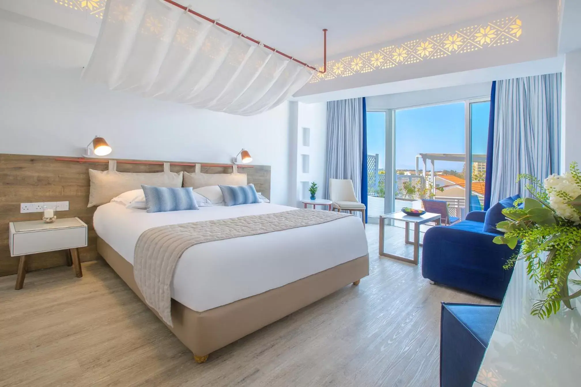 Bedroom, Bed in Lordos Beach Hotel & Spa Bedroom, Bed in Lordos Beach Hotel & Spa