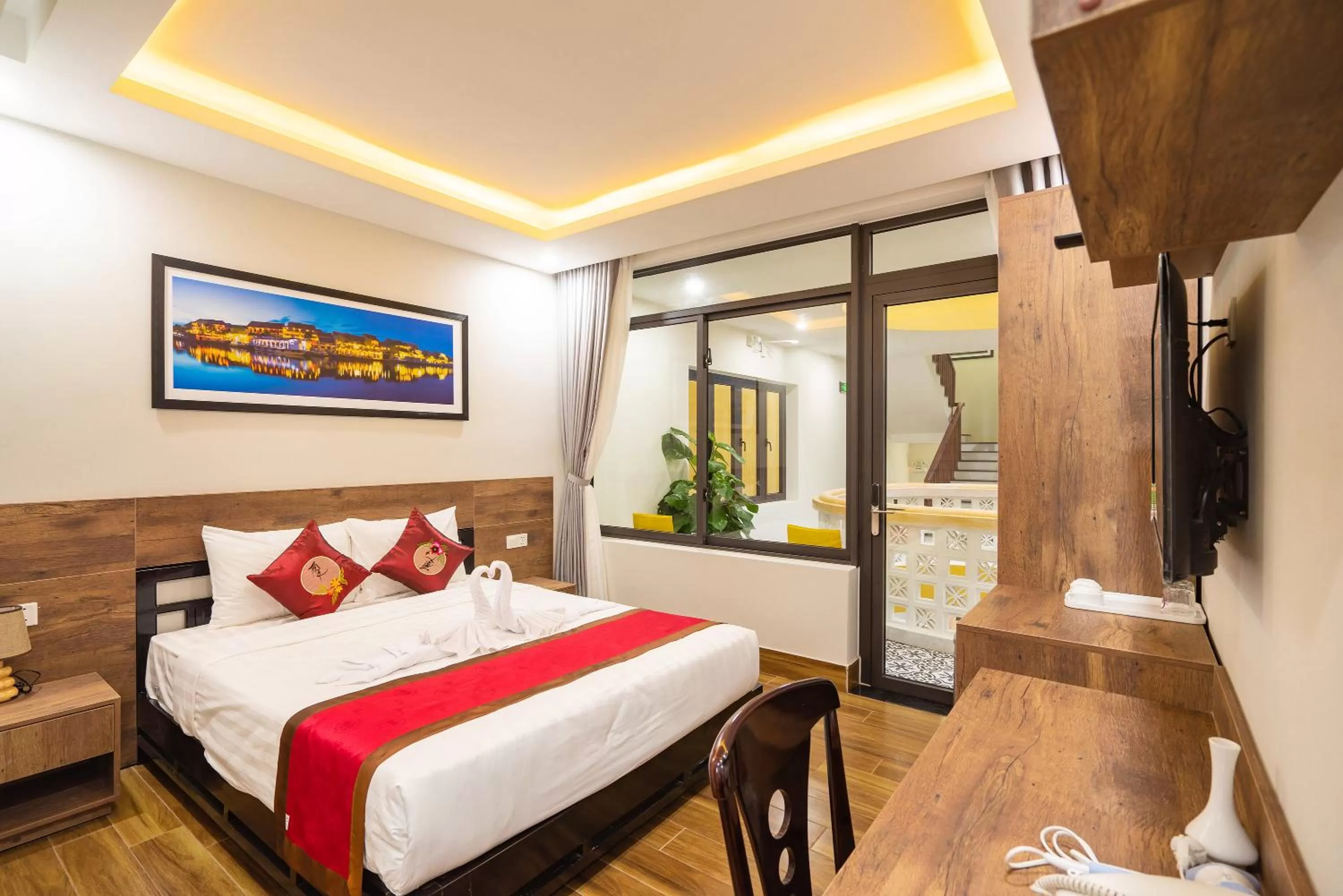 Bed in The Lit Villa Hoi An