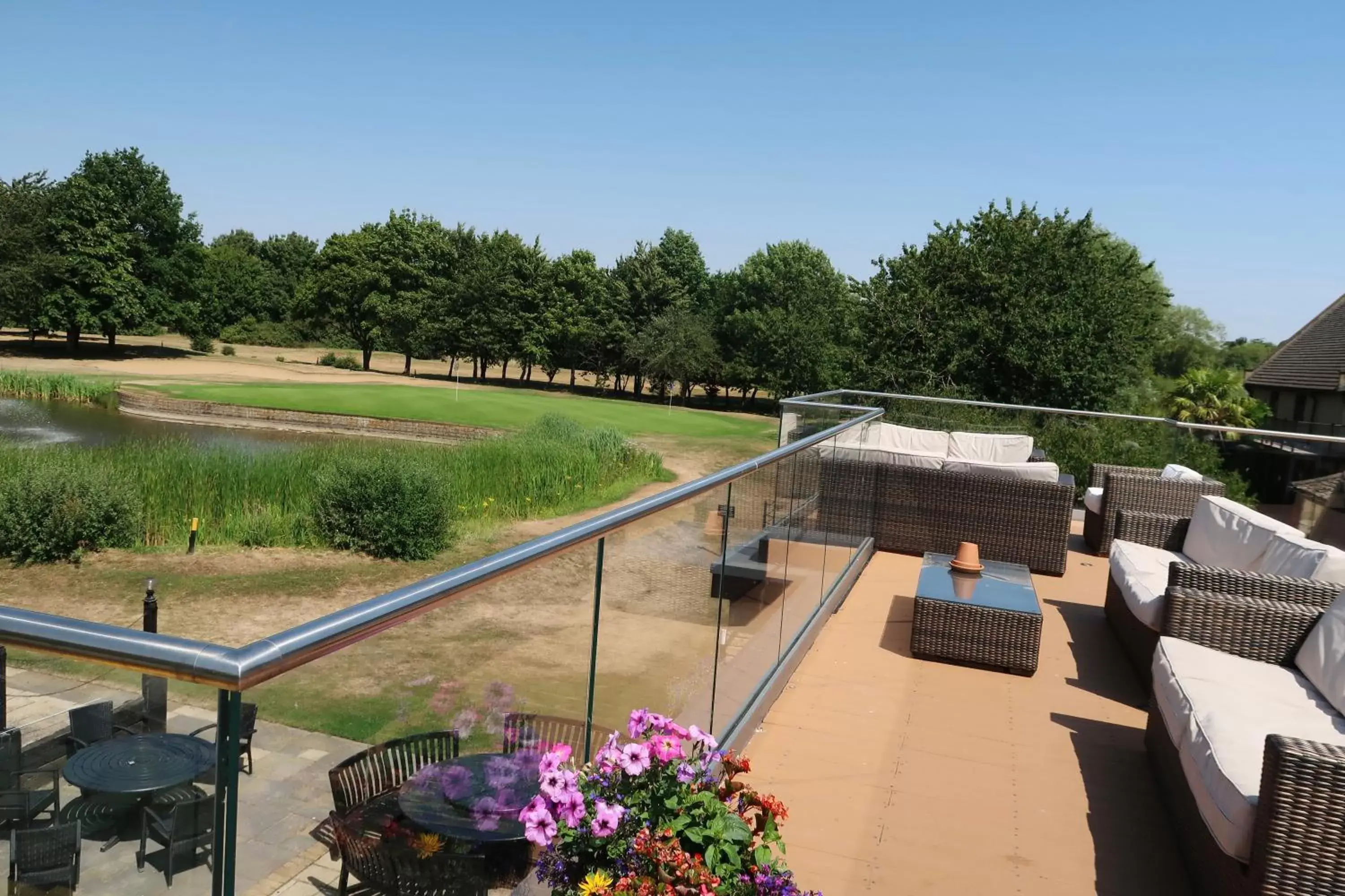 Balcony/Terrace, Pool View in Bicester Hotel, Golf & Spa