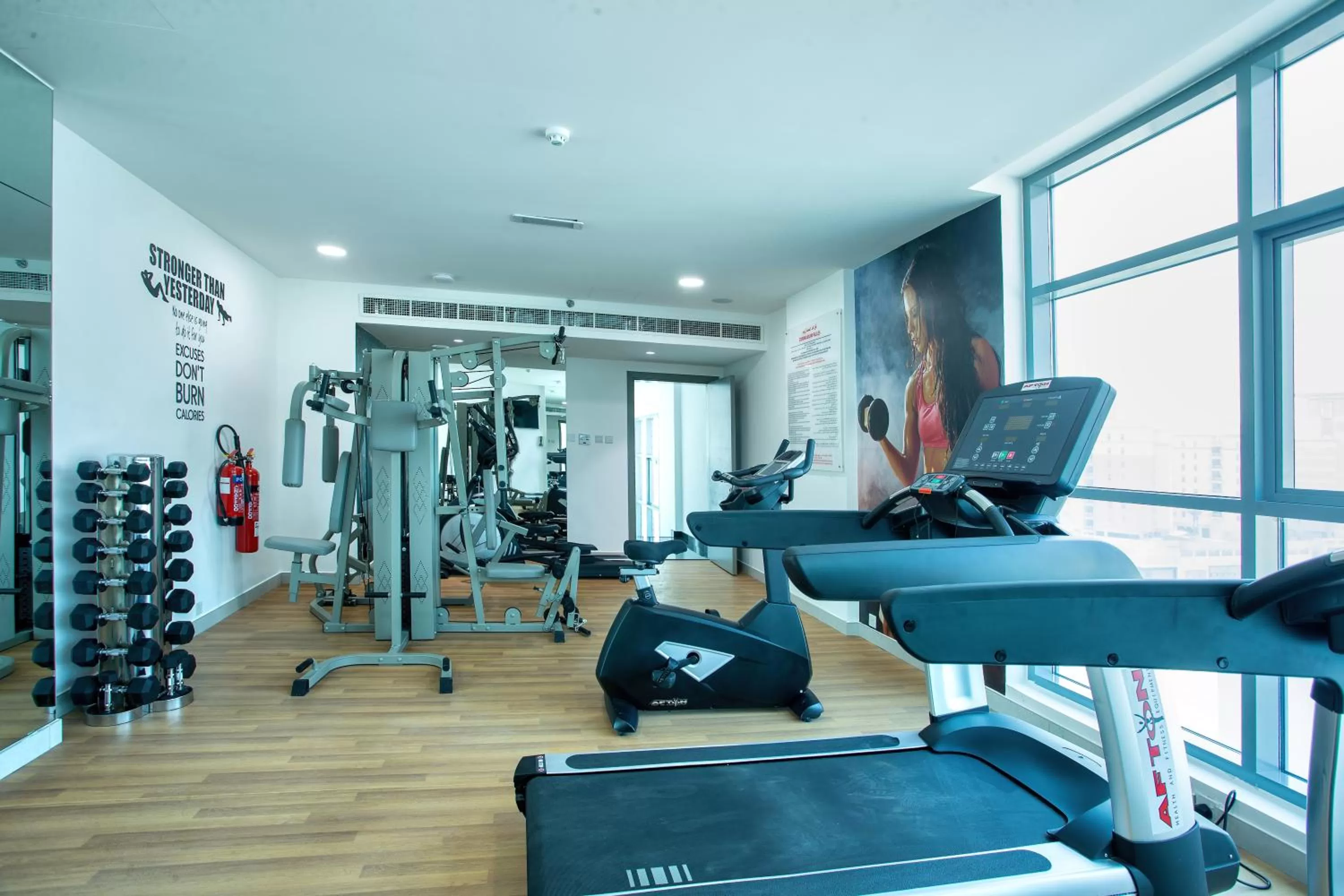 Fitness centre/facilities in City Avenue Al Reqqa Hotel