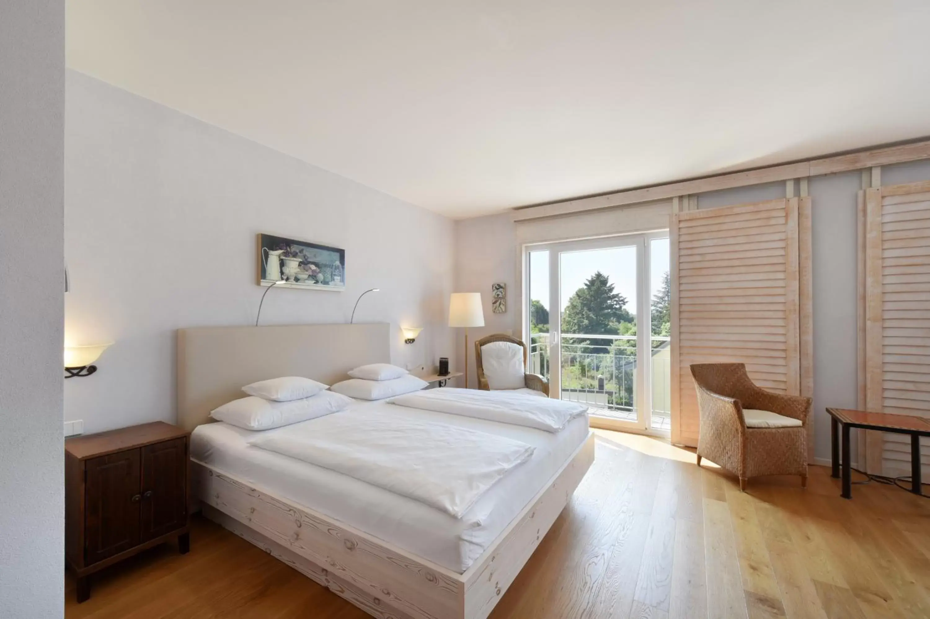 Photo of the whole room, Bed in Hotel Hirschen in Freiburg-Lehen