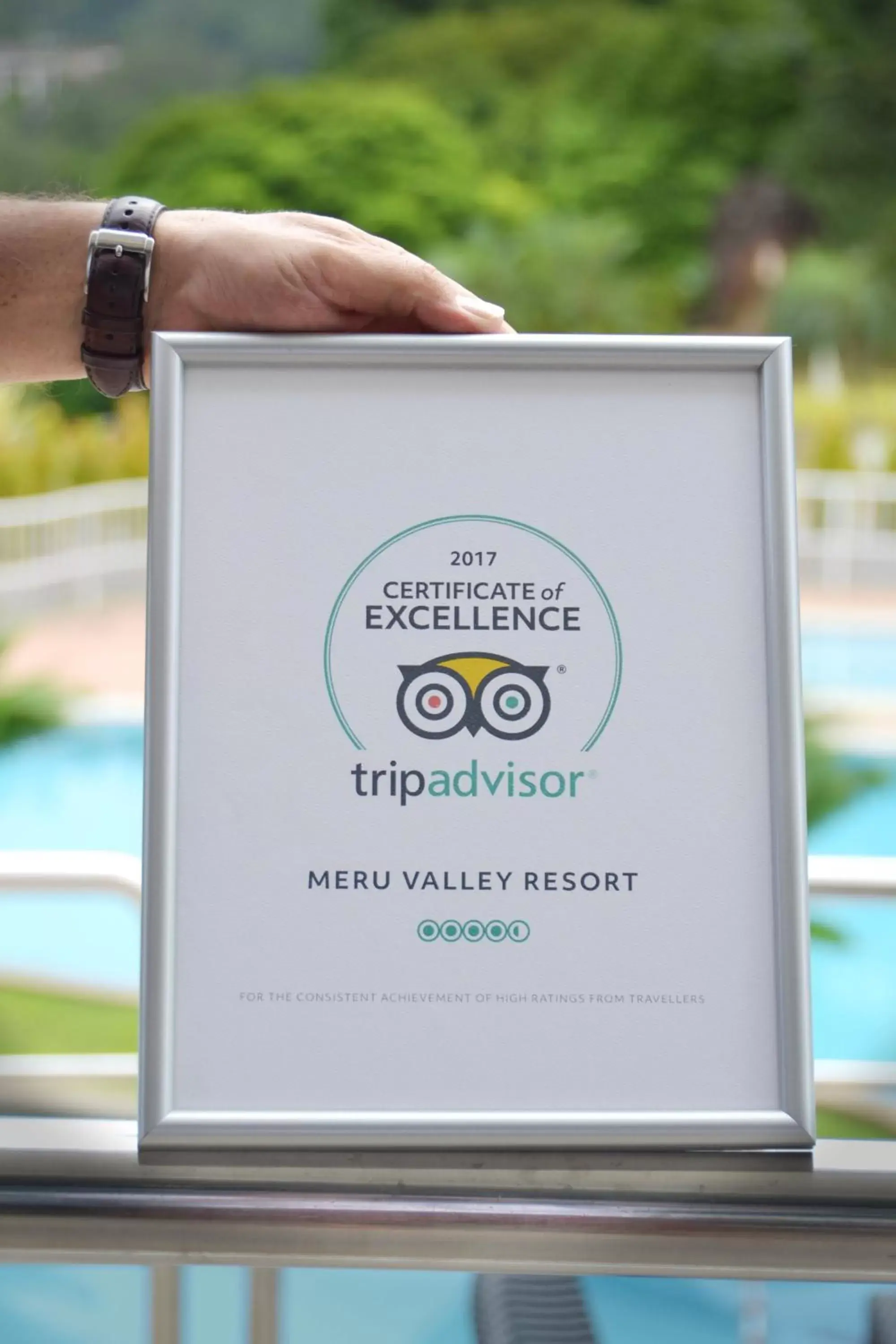 Certificate/Award in Meru Suites at Meru Valley Resort