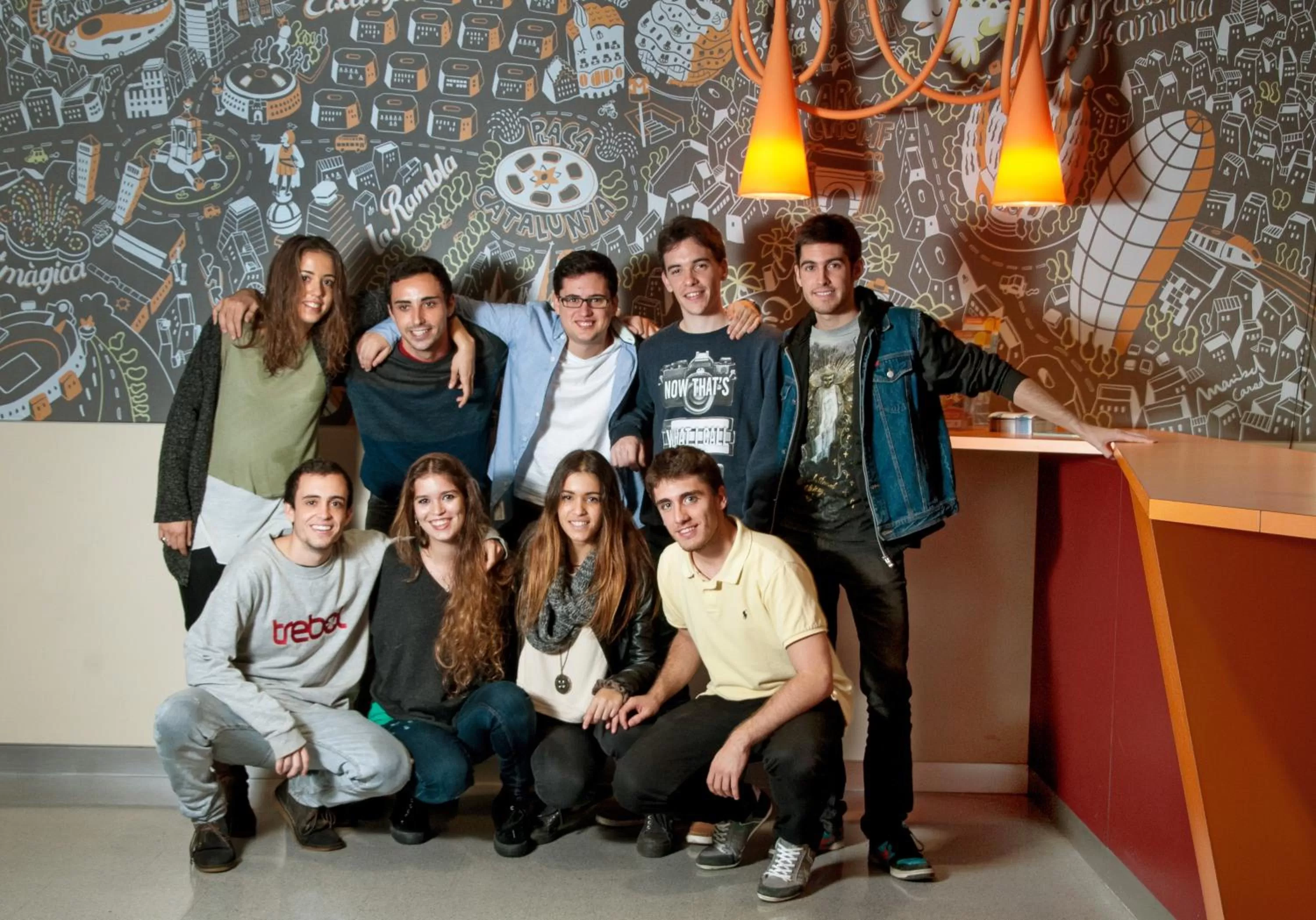 People in Barcelona Pere Tarrés Youth Hostel