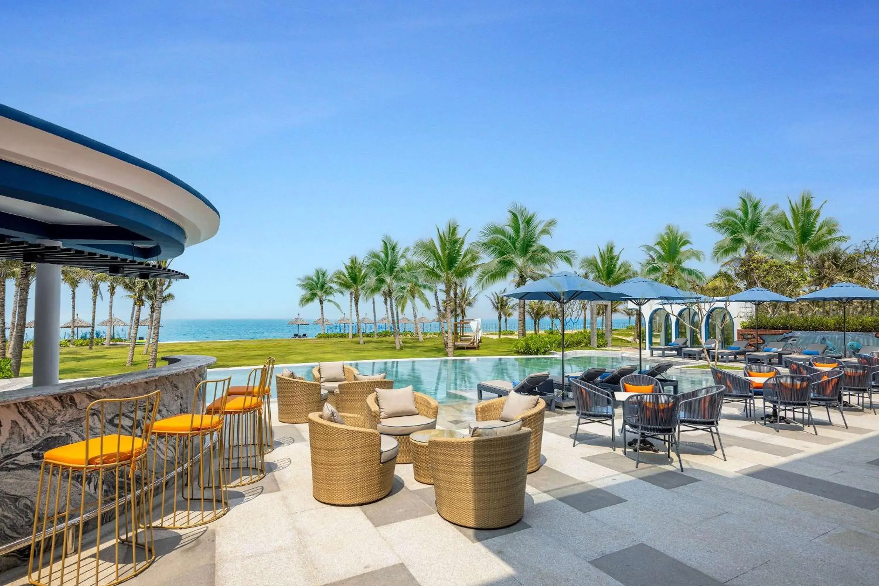 Pool view in Wyndham Hoi An Royal Beachfront Resort