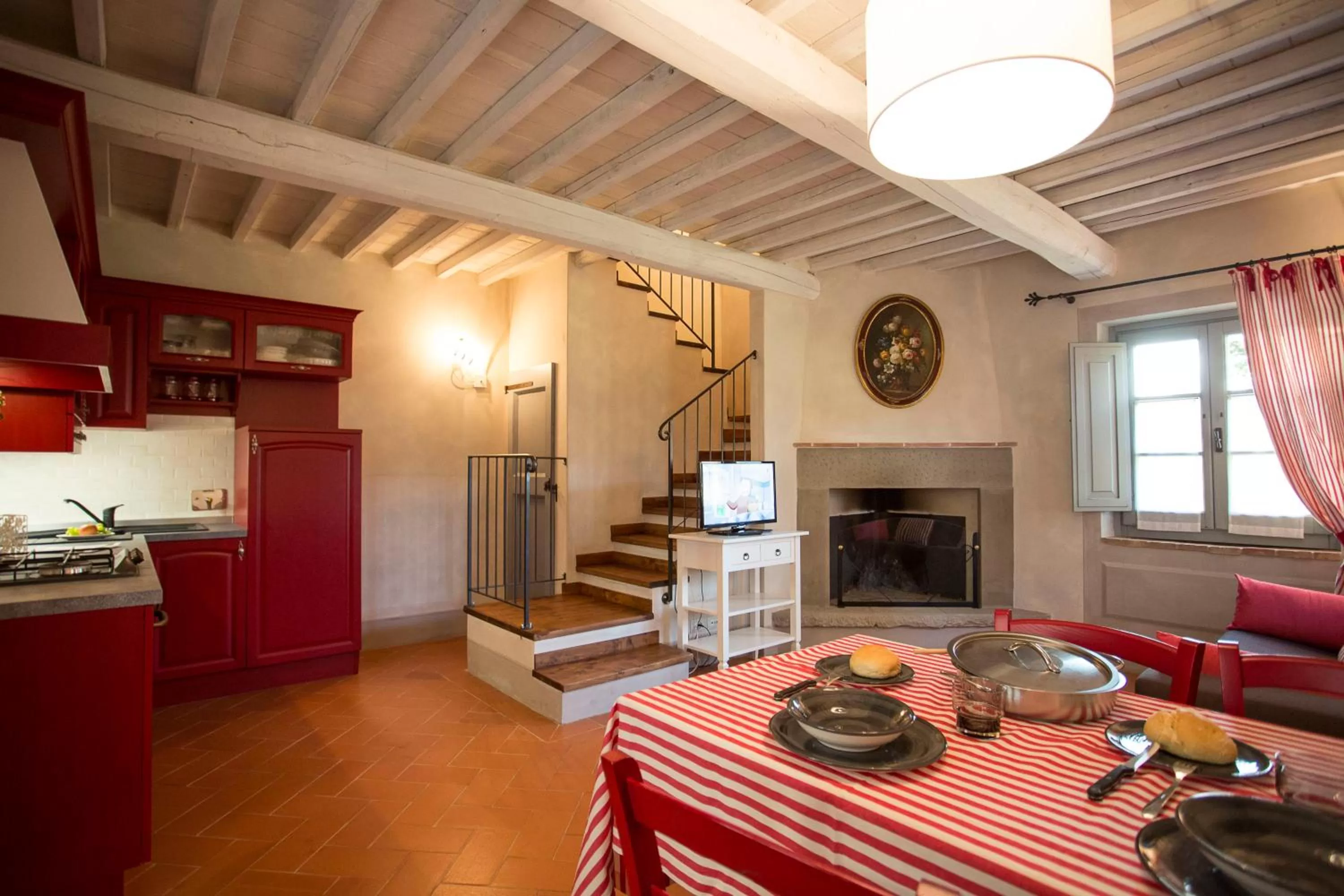 Living room, Dining Area in Podere San Pietro Resort