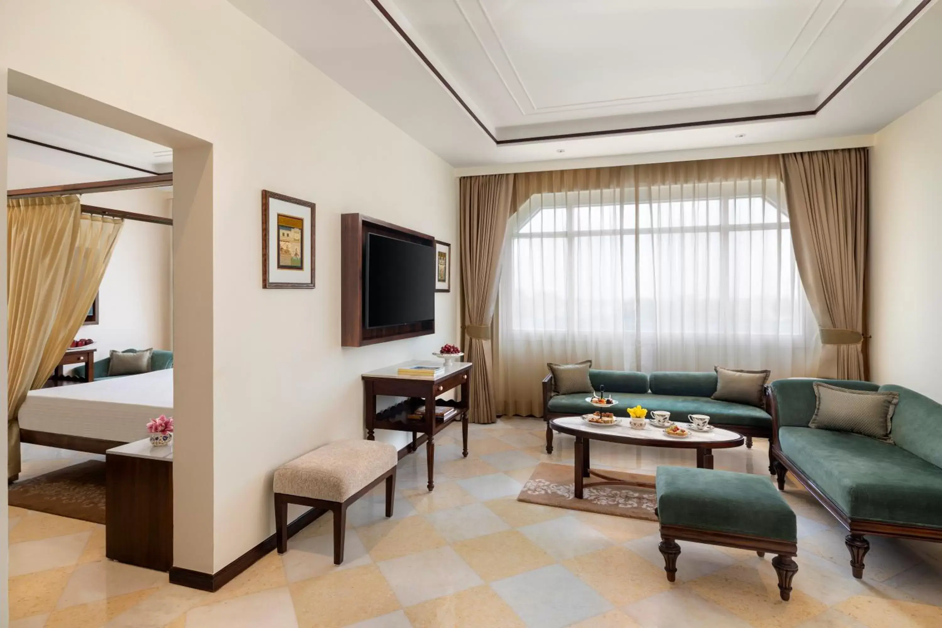 Living room, Bed in Tajview, Agra-IHCL SeleQtions Living room, Bed in Tajview, Agra-IHCL SeleQtions