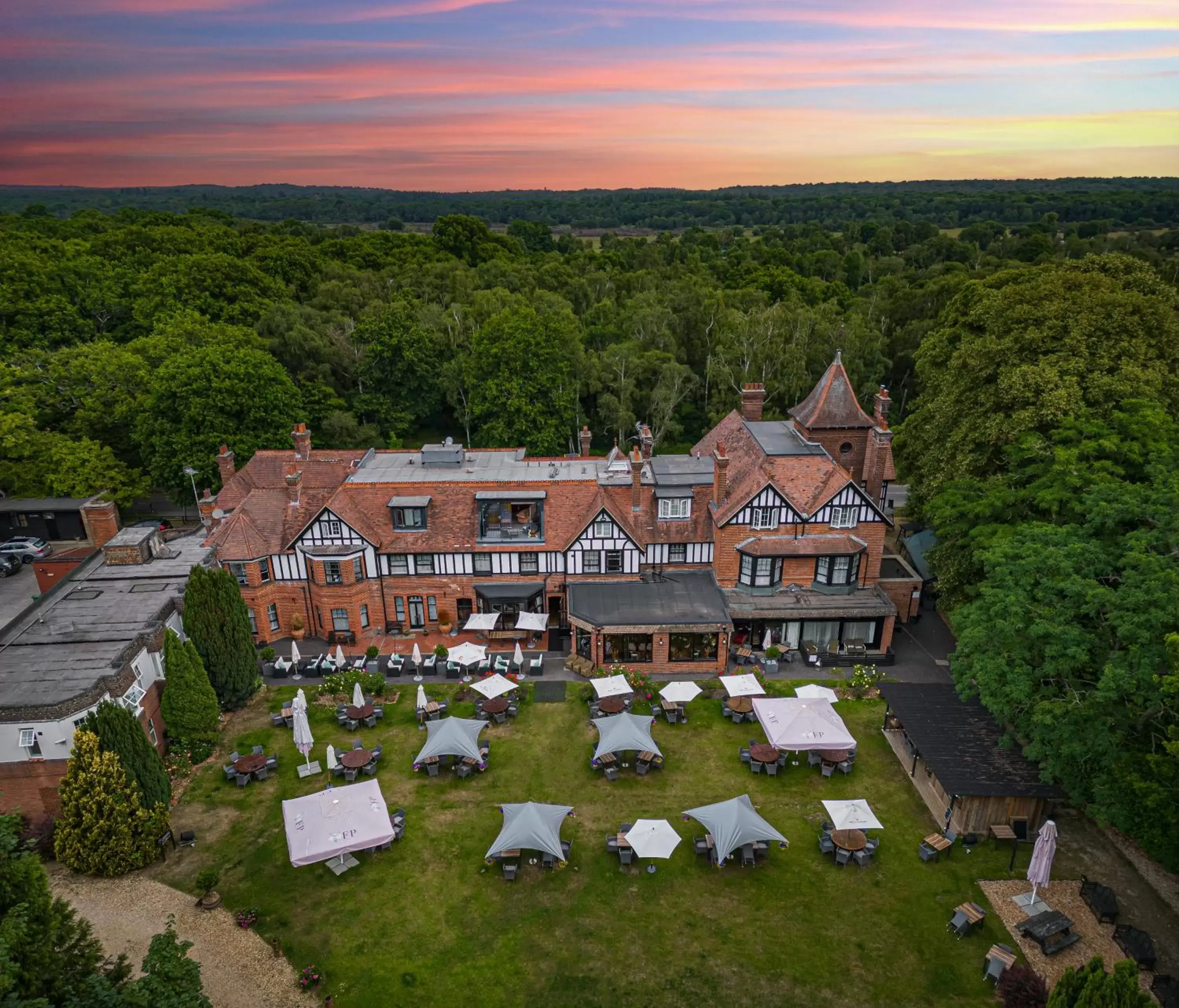 Property building, Bird's-eye View in Forest Park Country Hotel & Inn, Brockenhurst, New Forest, Hampshire
