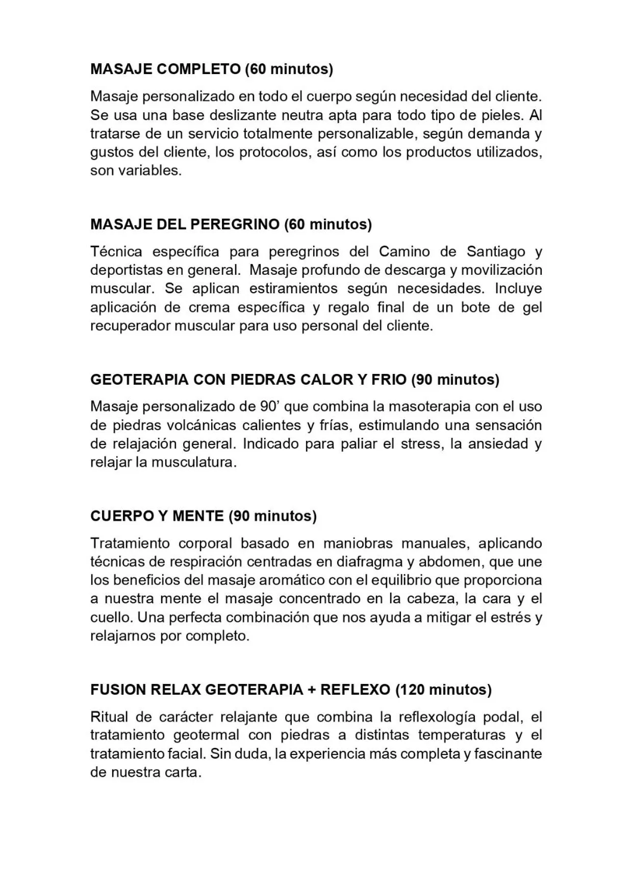 Massage in Eurostars Araguaney