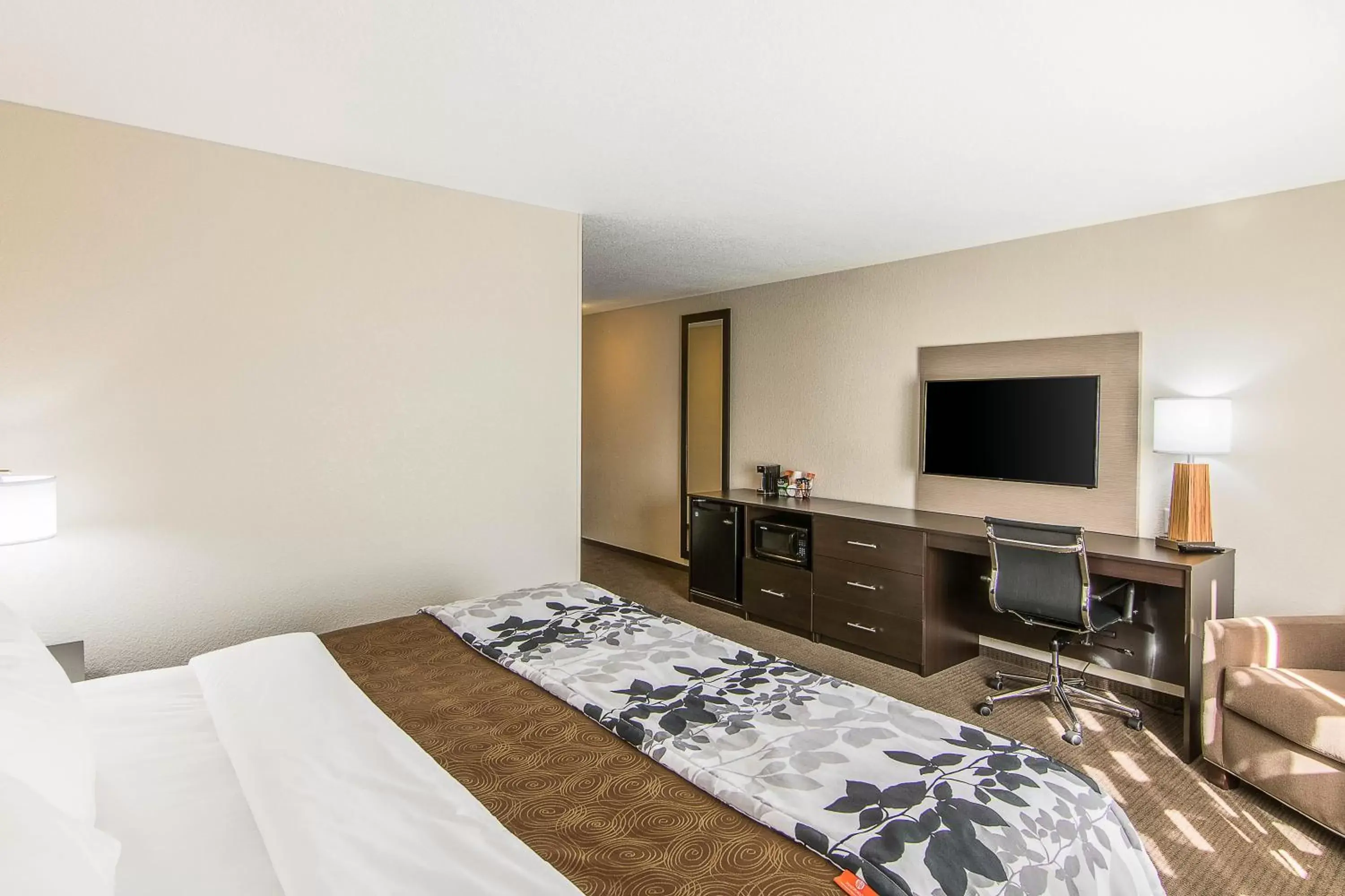 TV and multimedia, Bed in Sleep Inn & Suites West-Near Medical Center
