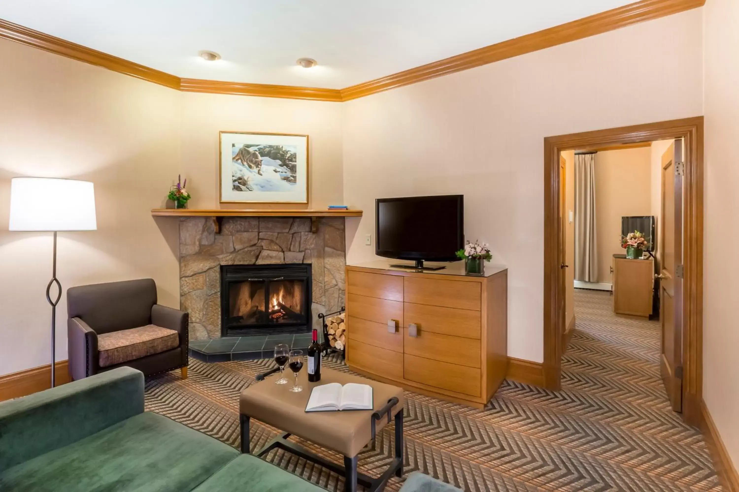 Living room, TV/Entertainment Center in Fairmont Jasper Park Lodge