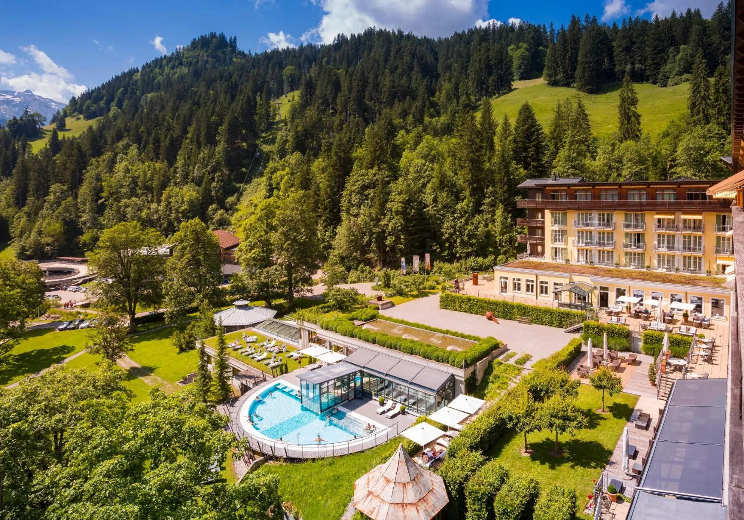 Facade/entrance, Bird's-eye View in Lenkerhof Gourmet Spa Resort