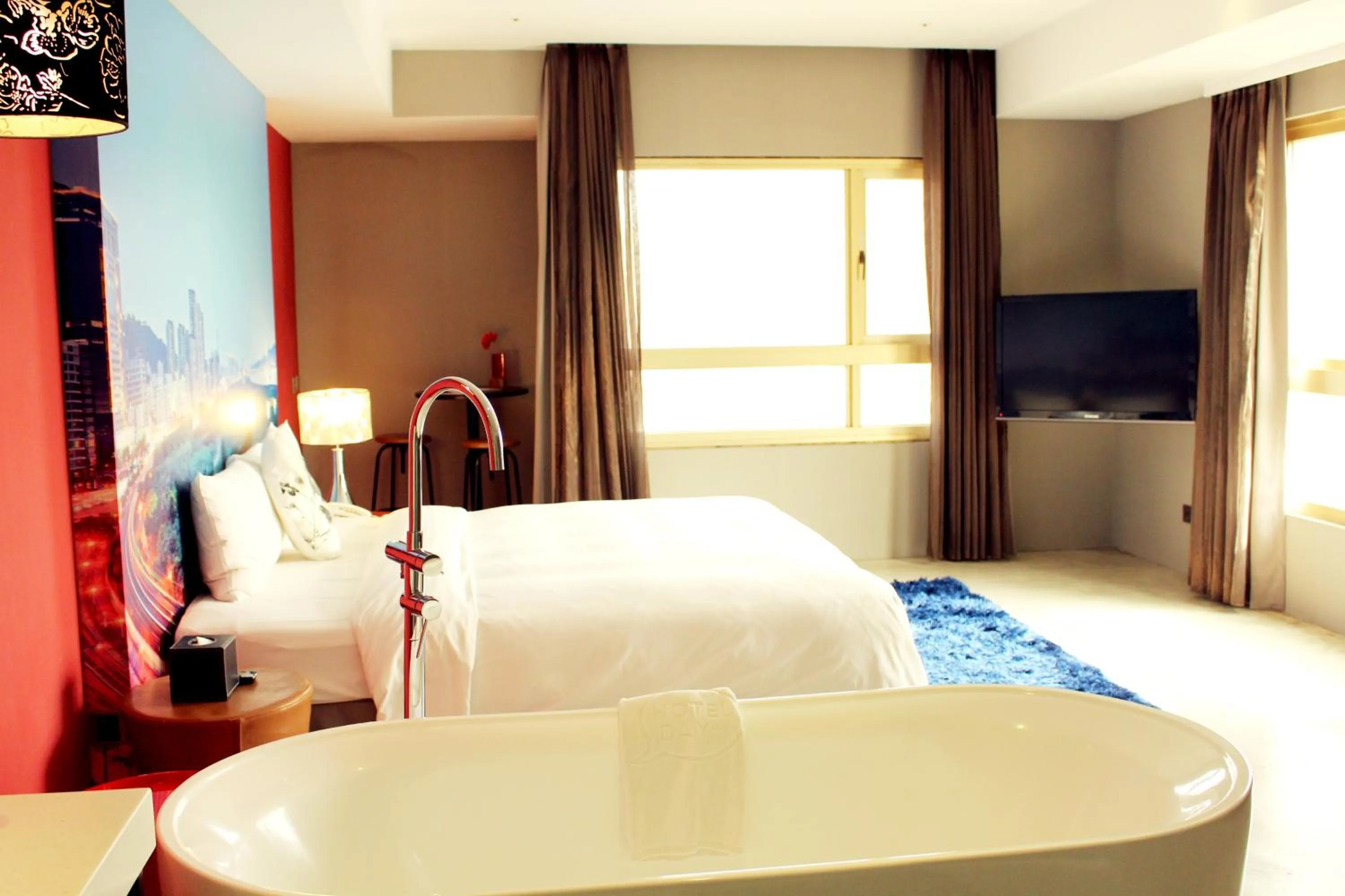 Bathroom, Bed in Hotelday Tamsui