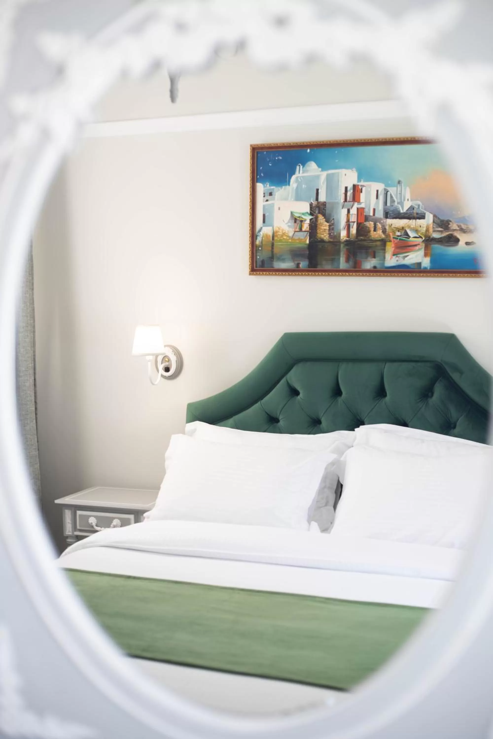 Decorative detail, Bed in Pandrosos Divine Suites