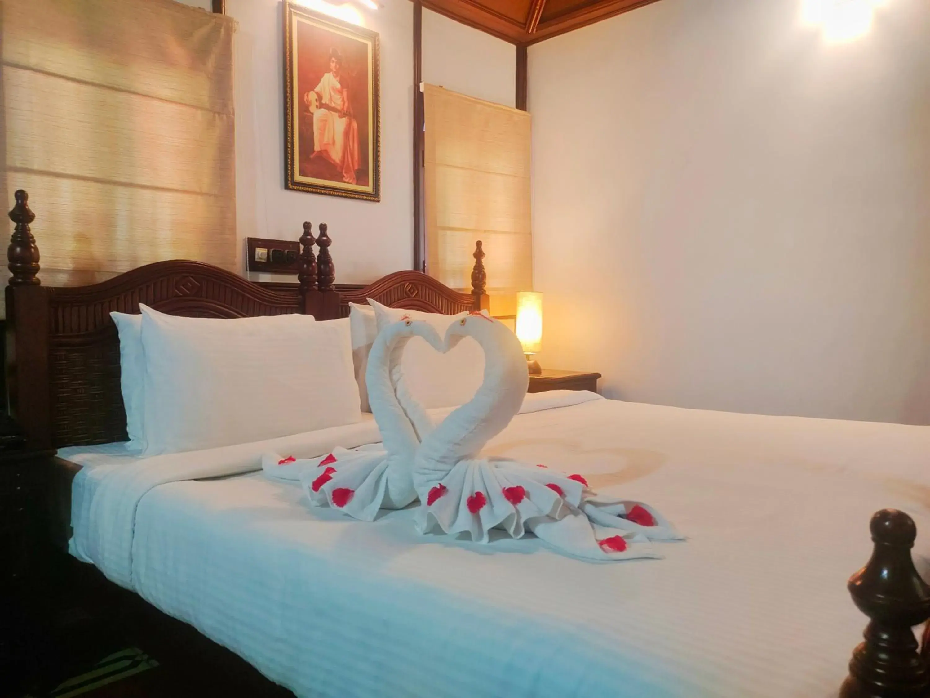 Bed in The Travancore Heritage Beach Resort