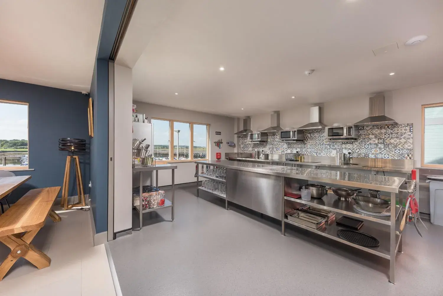 Communal kitchen in Radcliffes Lodge Bunkhouse