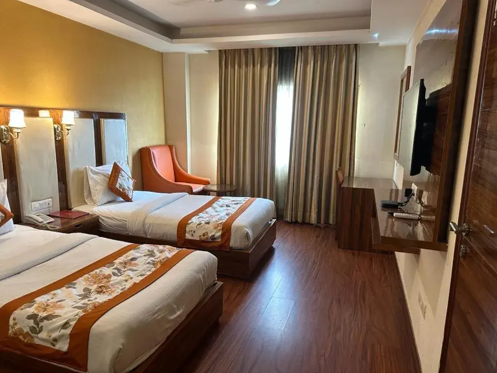 Bedroom, Bed in Hotel Ramhan Palace