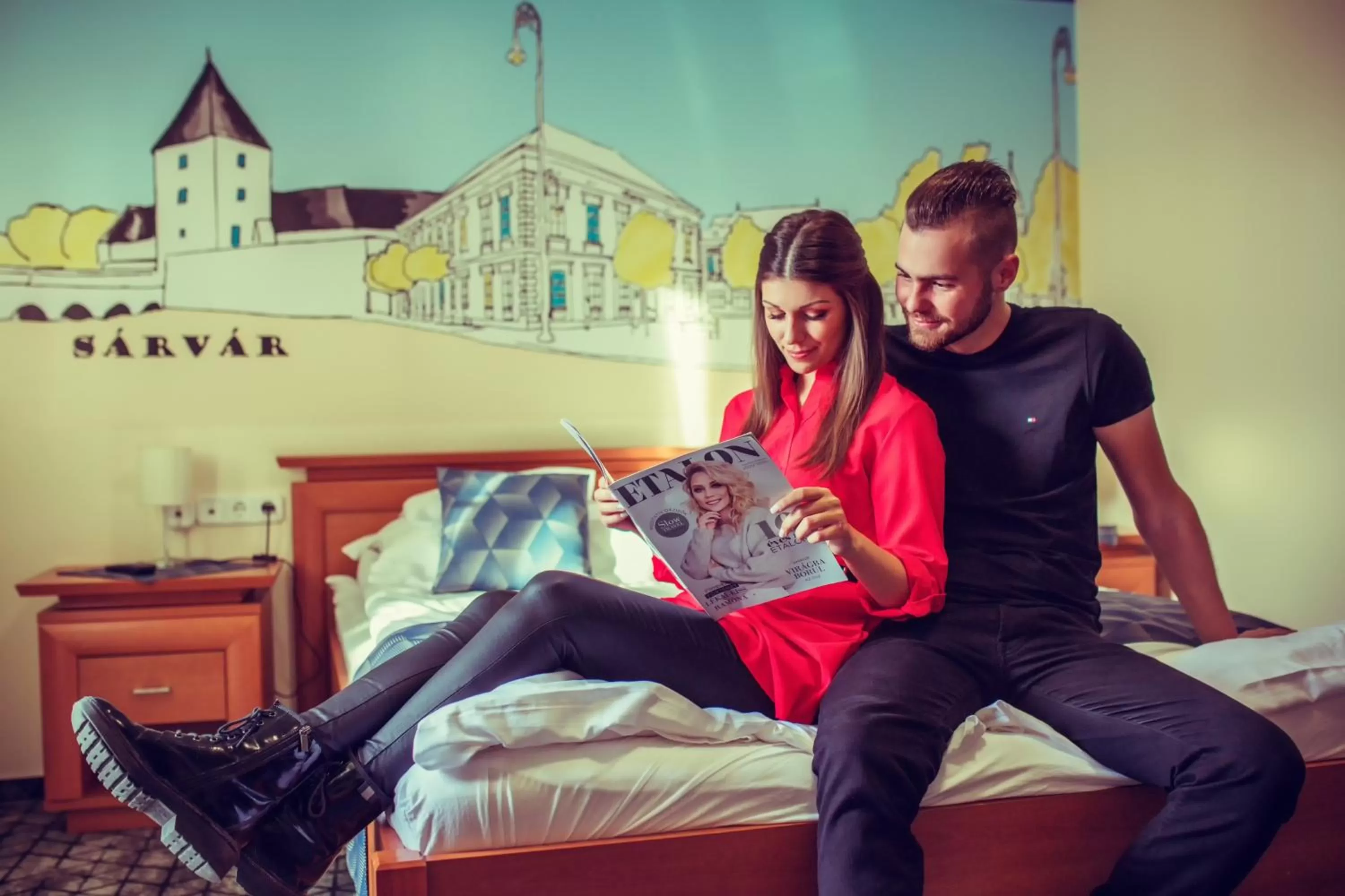 Bed in Hotel Viktória