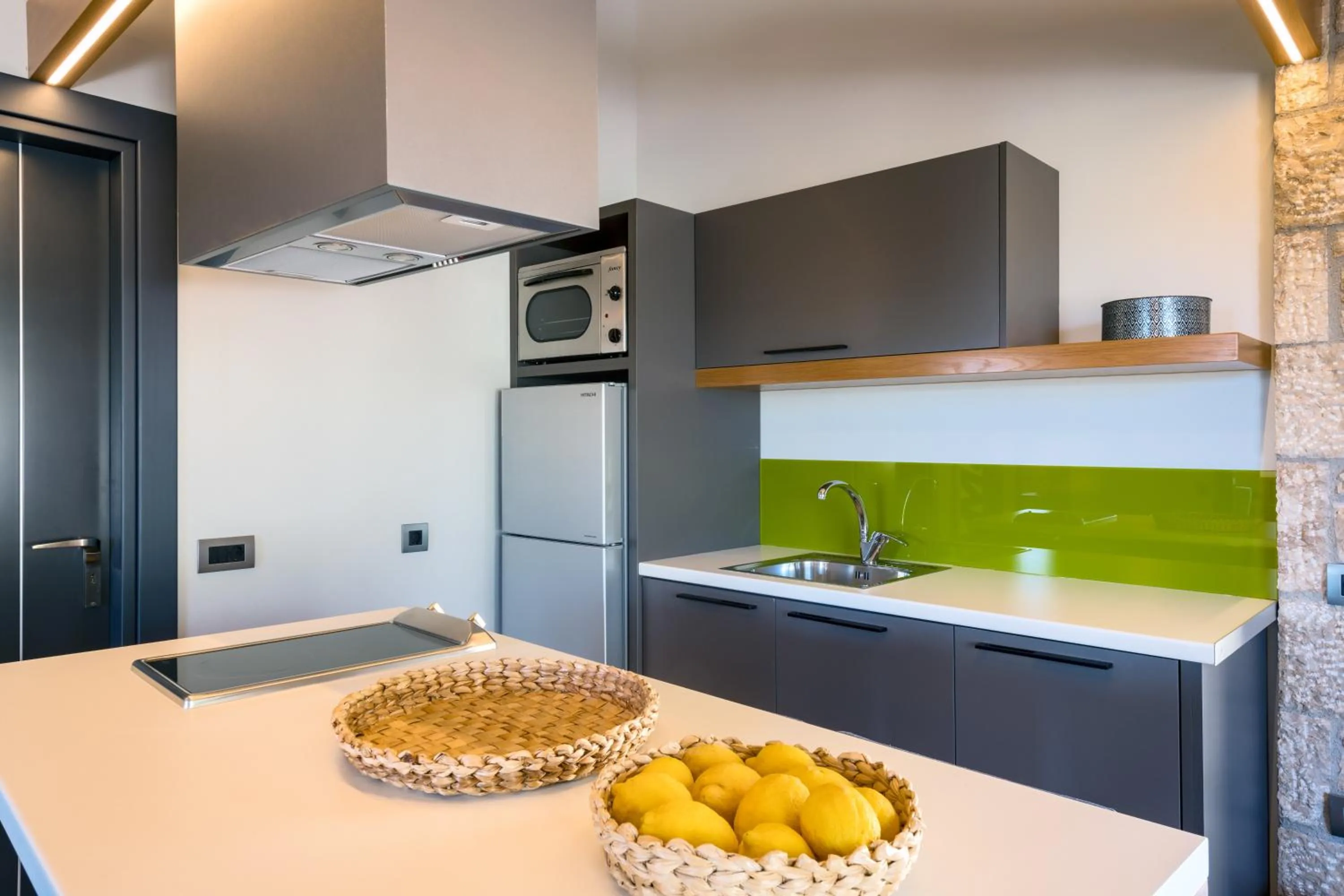 Kitchen or kitchenette in Anthemion Suites and Villas