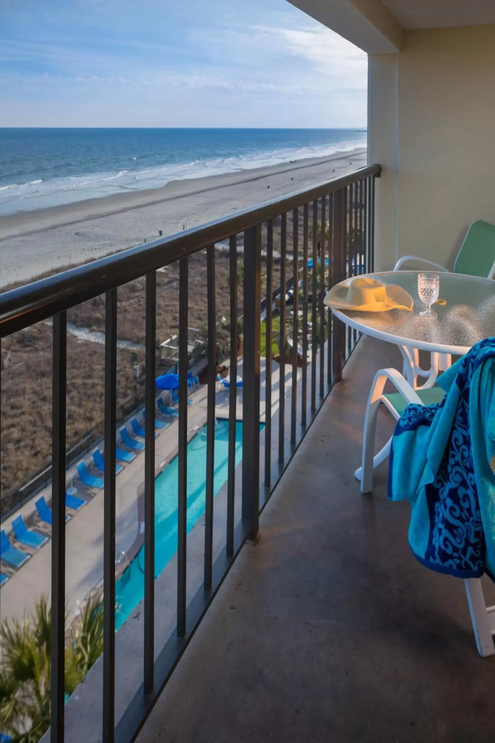 Balcony/Terrace in Ocean Club Resort Myrtle Beach a Ramada by Wyndham