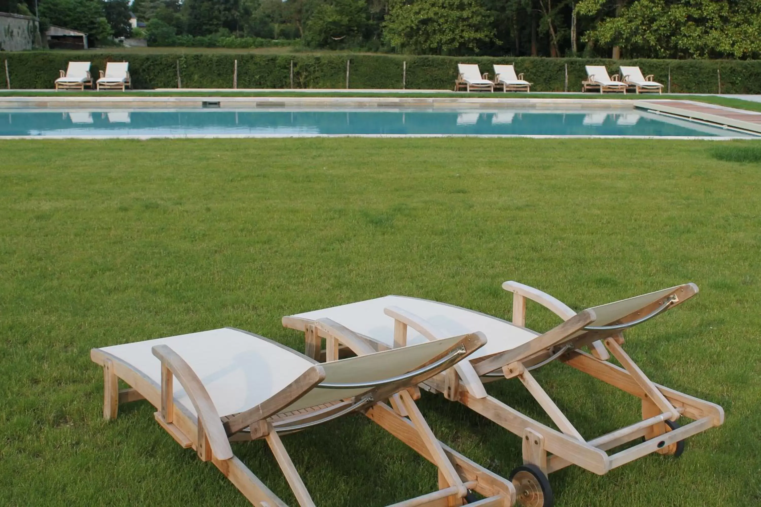 Garden, Swimming Pool in Château de Perreux, The Originals Collection