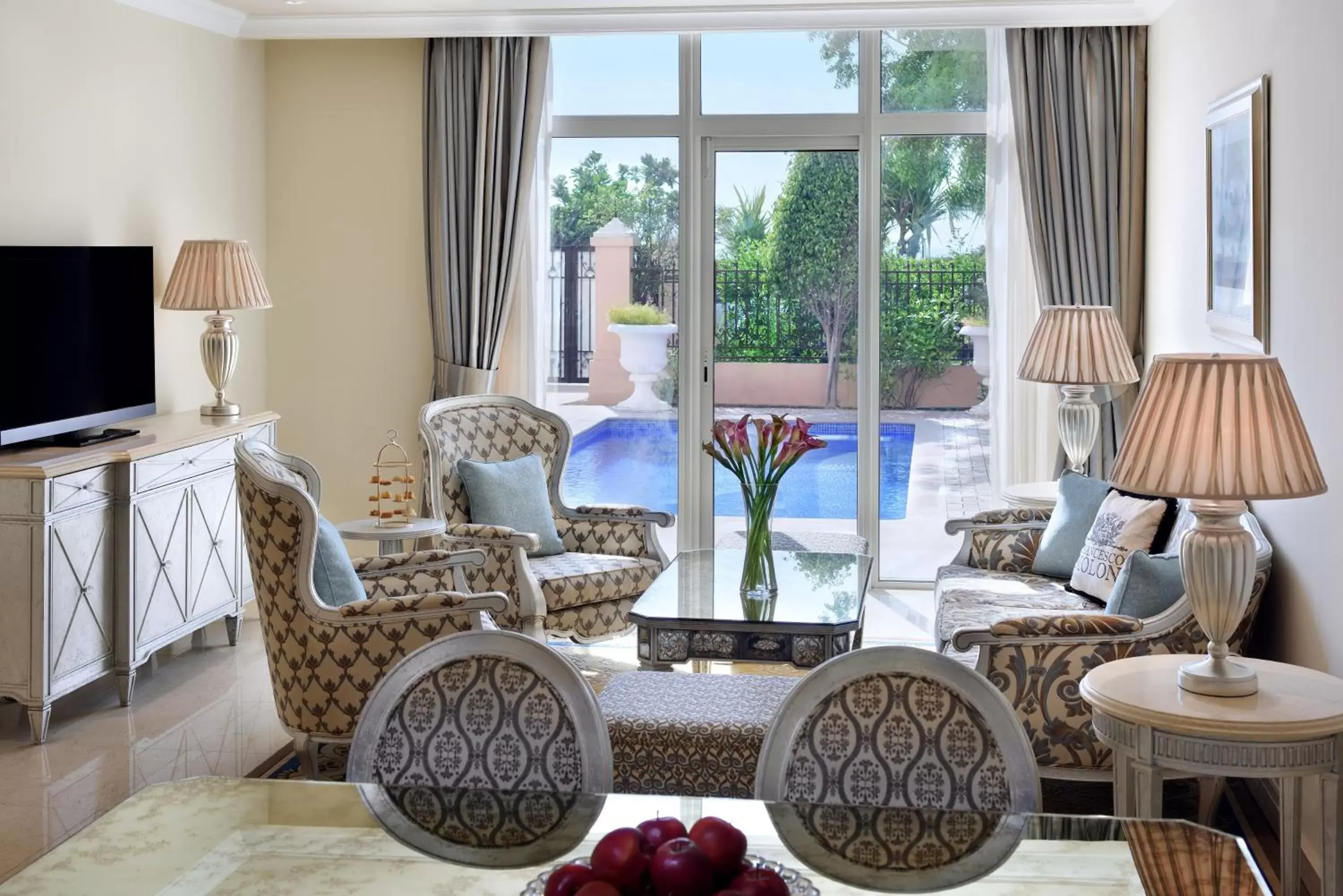 Living room, Pool View in Kempinski Hotel & Residences Palm Jumeirah