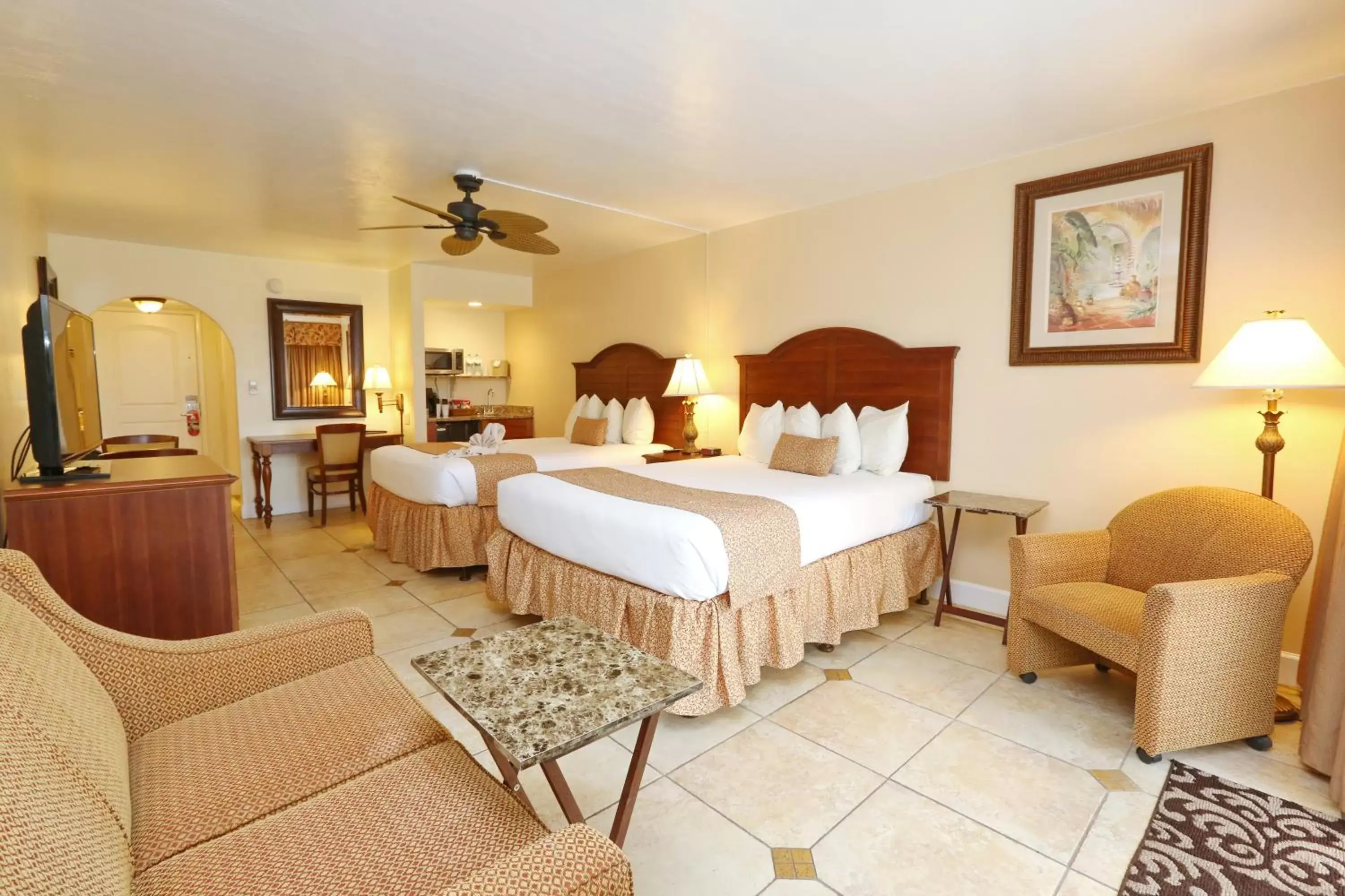 Bed in La Fiesta Ocean Inn & Suites