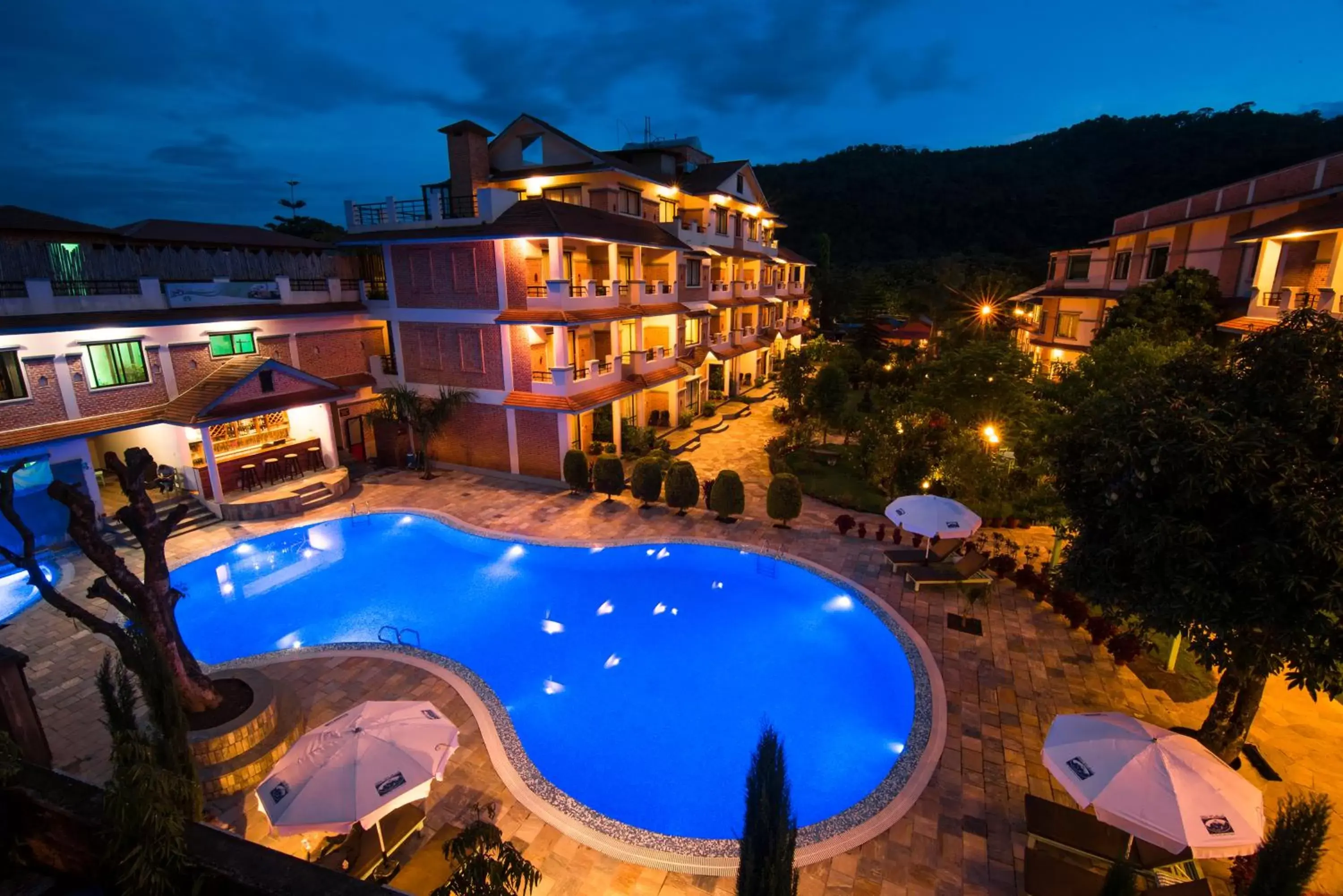 Night, Pool View in Mount Kailash Resort Night, Pool View in Mount Kailash Resort