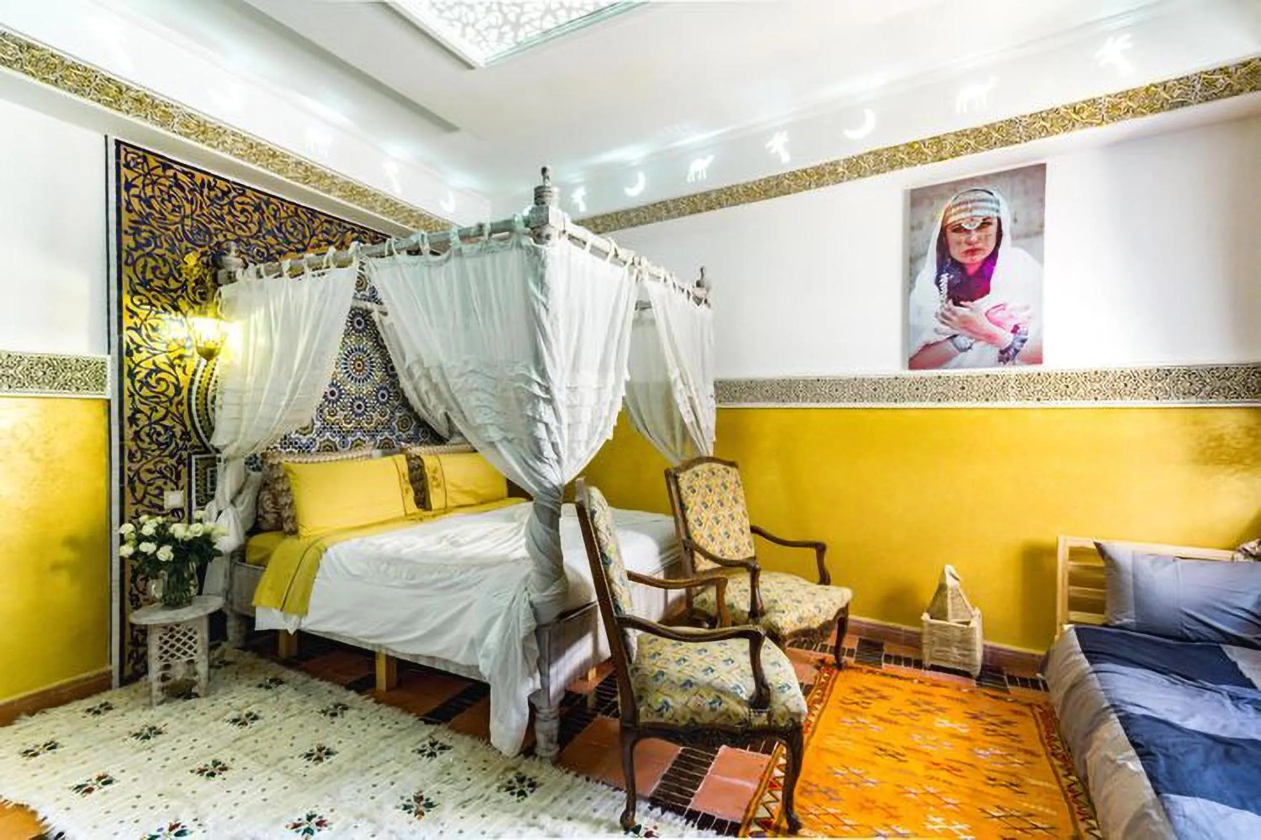 Landmark view, Bed in Riad Eloise