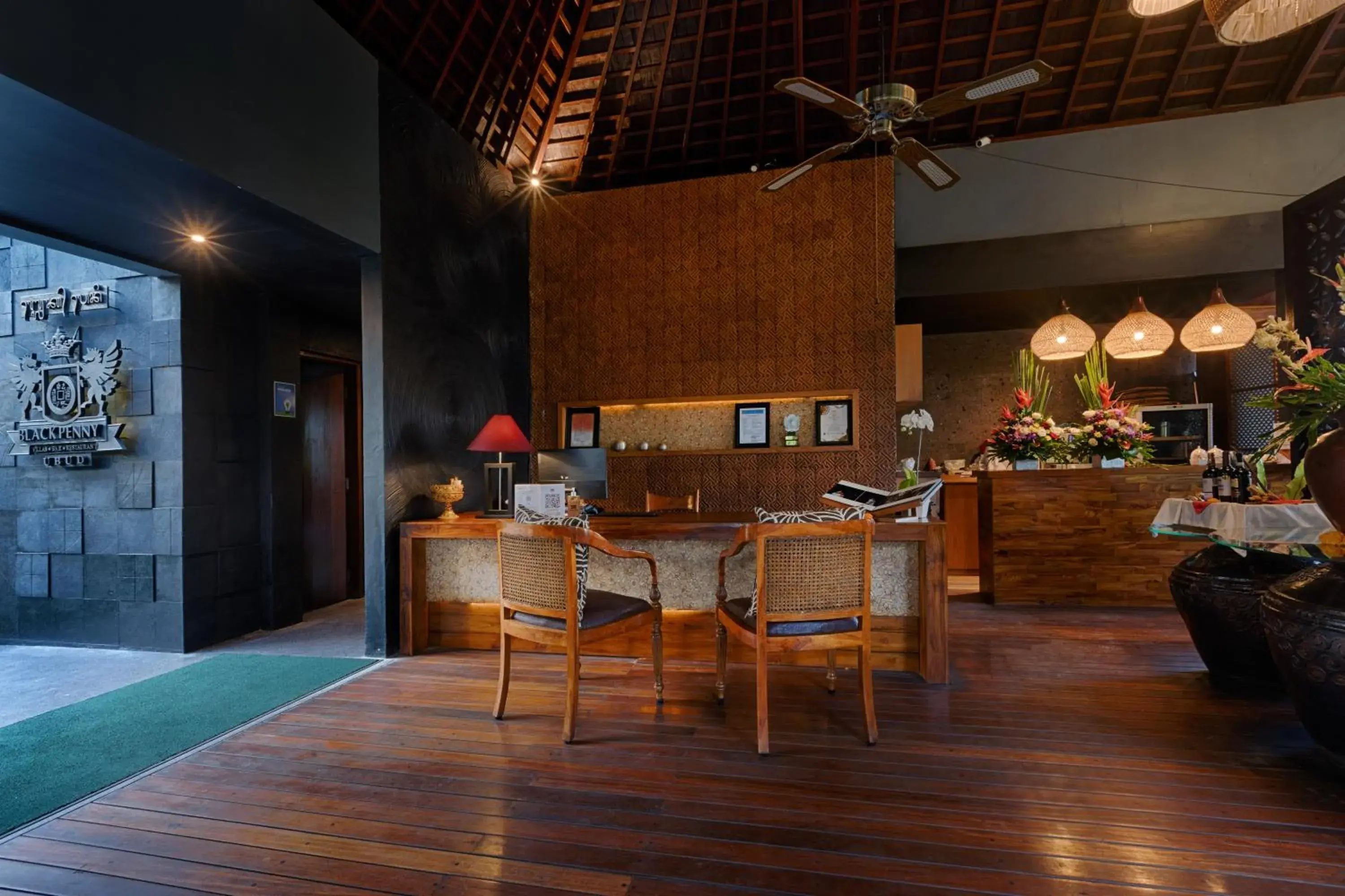 Lobby or reception, Restaurant/Places to Eat in Black Penny Villas Ubud