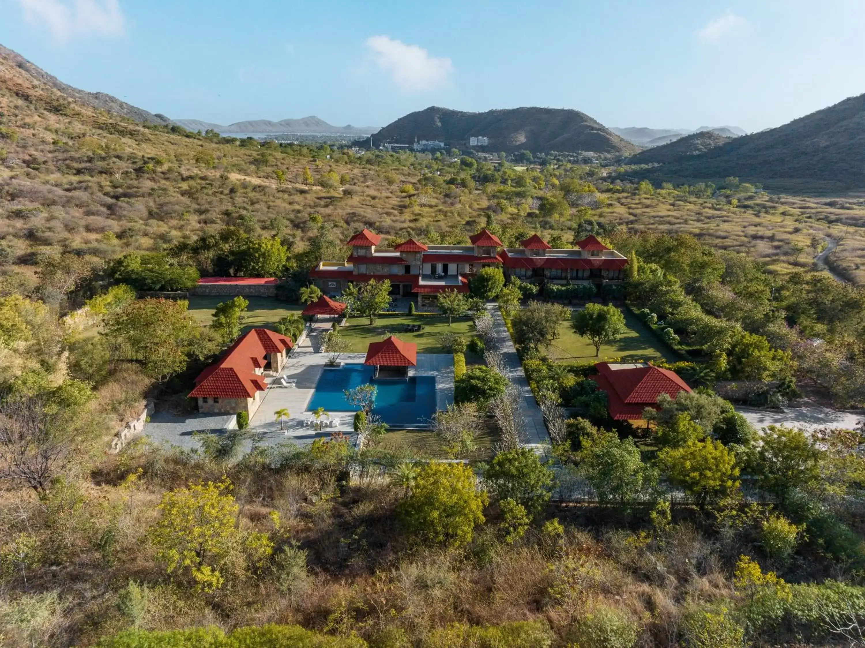 Property building, Bird's-eye View in Anandam - A Luxury Resort in Udaipur