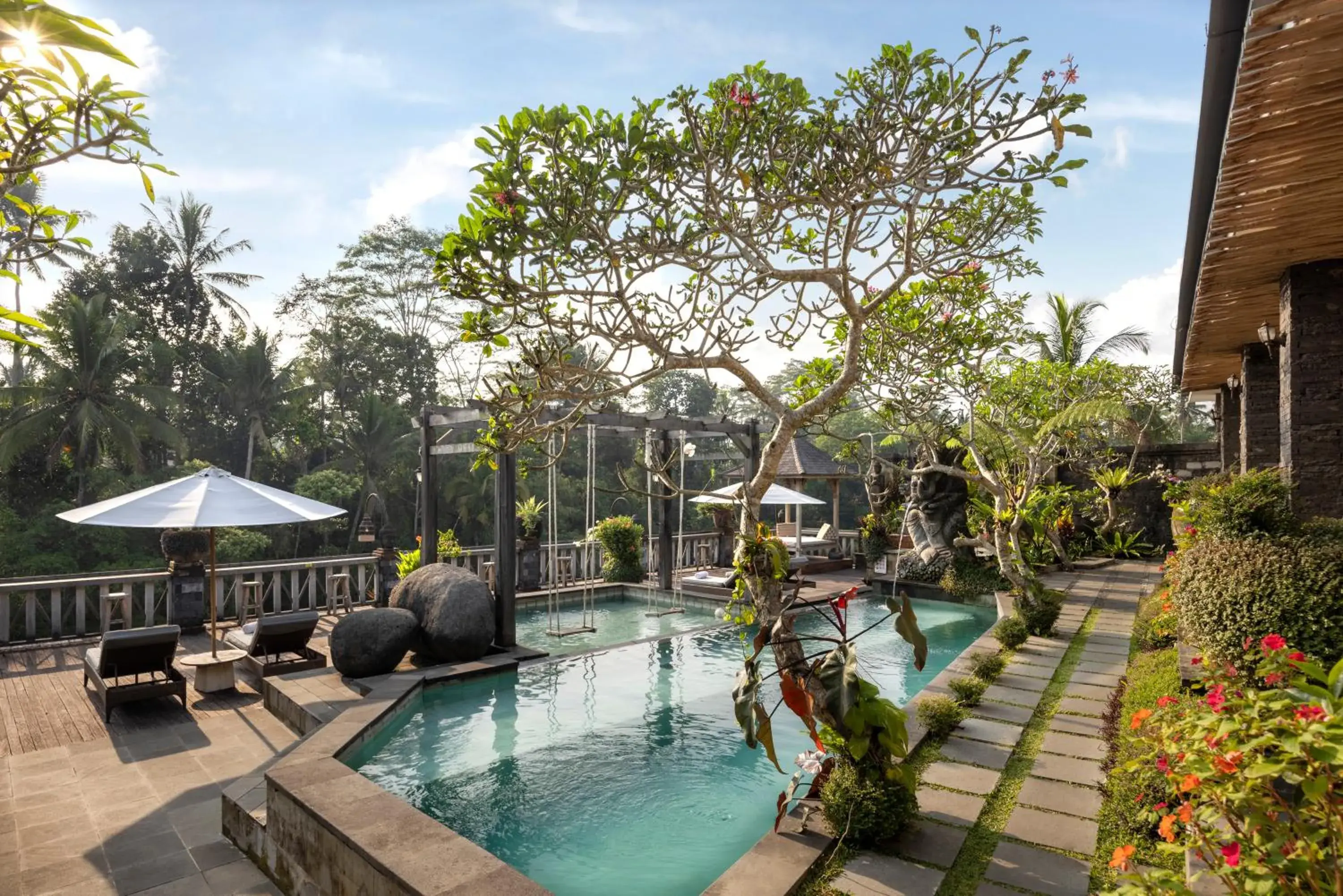 Patio, Swimming Pool in Kawi Resort A Pramana Experience