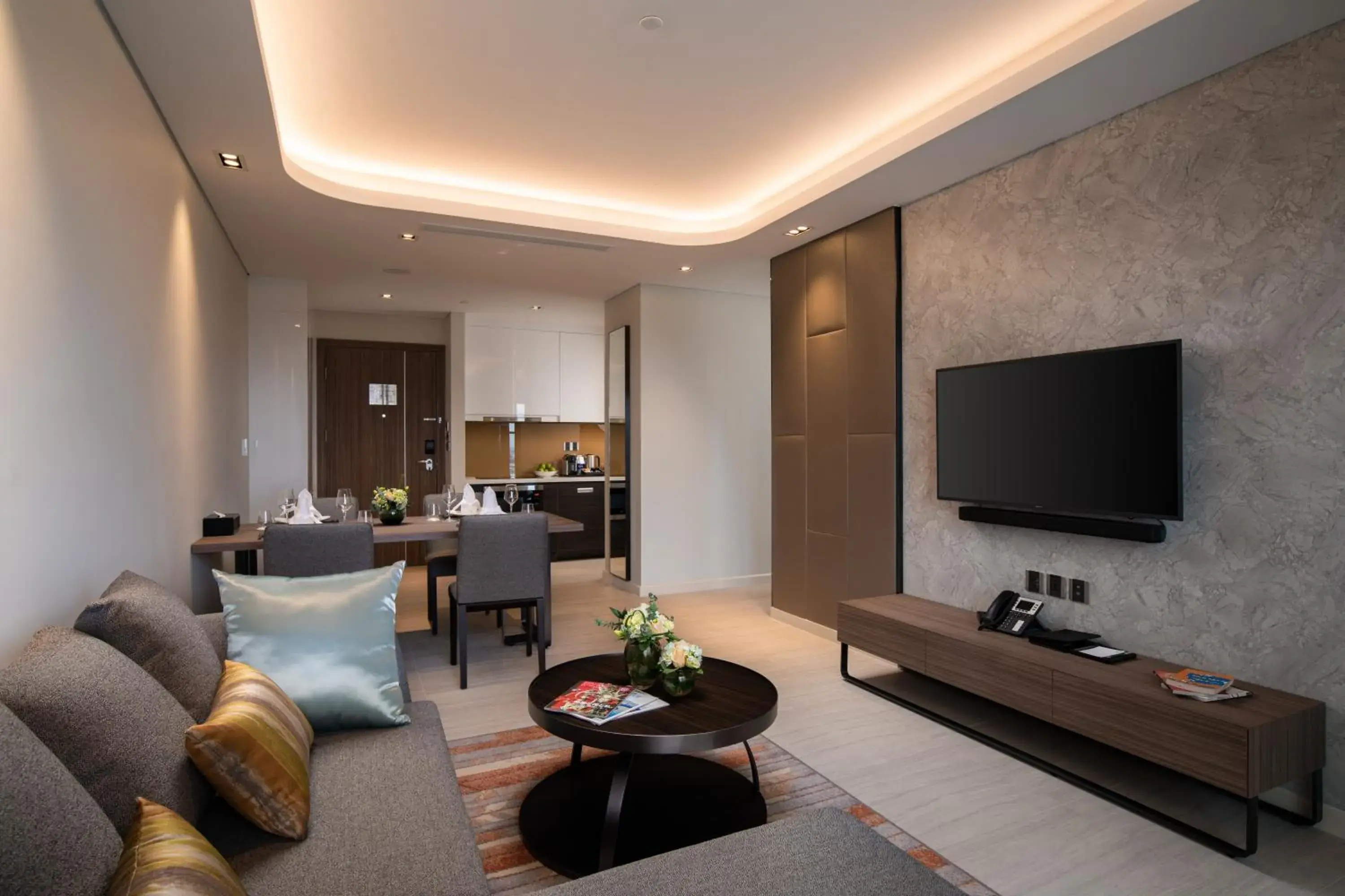 TV and multimedia, Seating Area in Oakwood Residence Hanoi